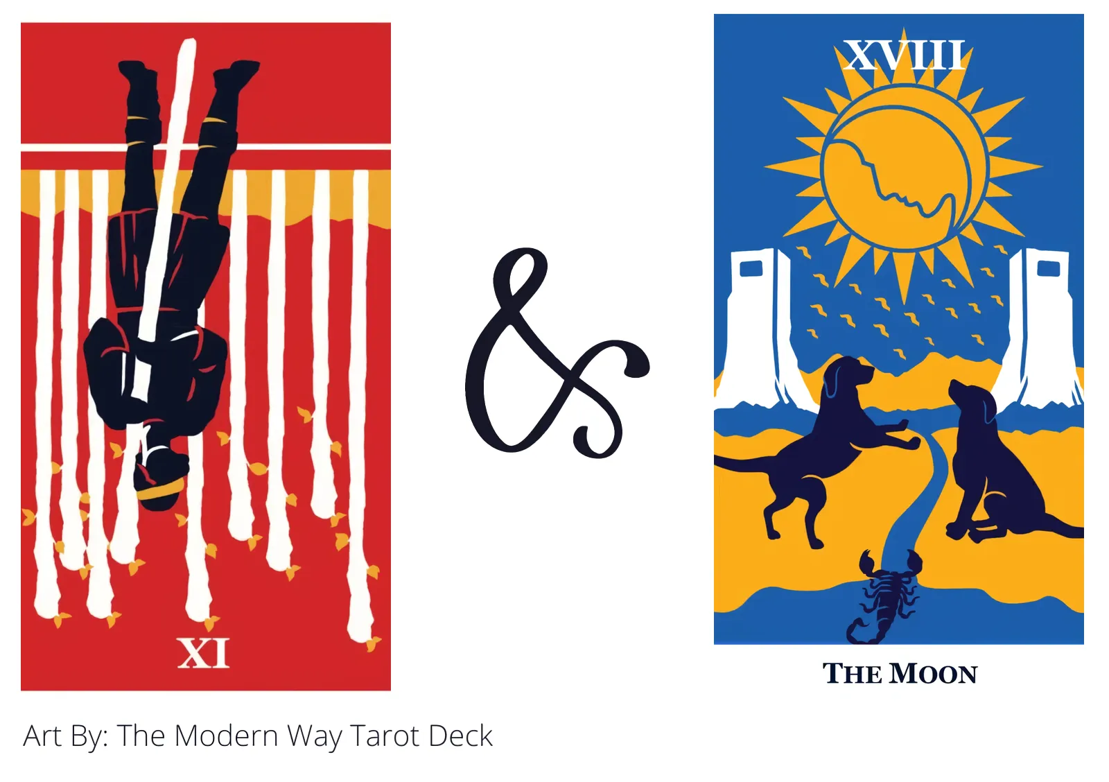 nine of wands reversed and the moon tarot cards together