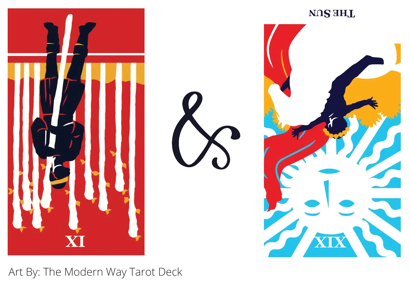 nine of wands reversed and the sun reversed tarot cards together