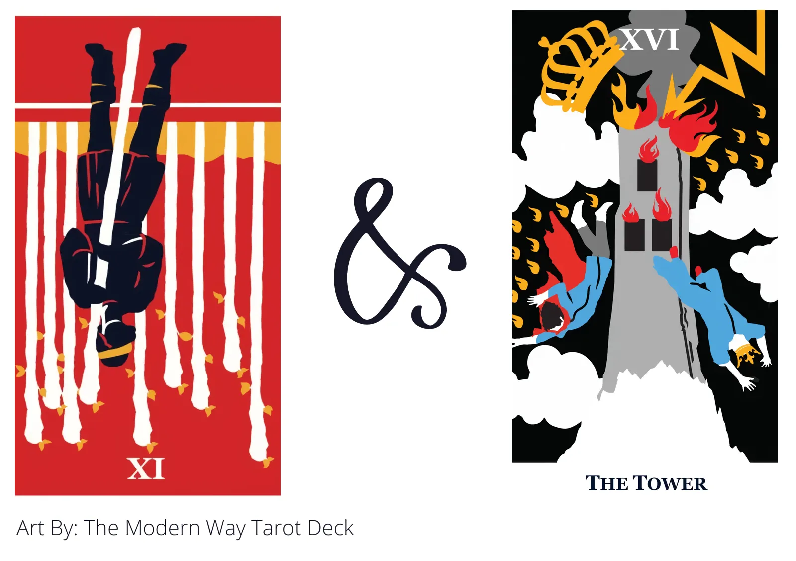 nine of wands reversed and the tower tarot cards together