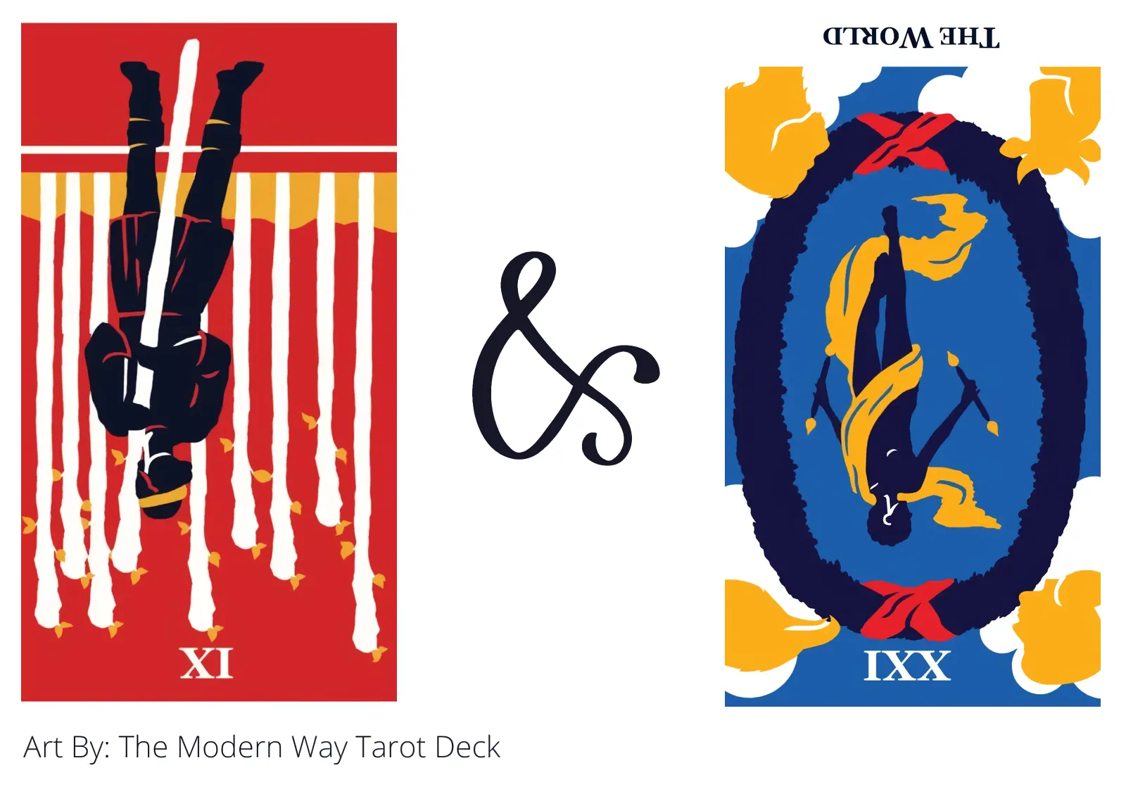 nine of wands reversed and the world reversed tarot cards together