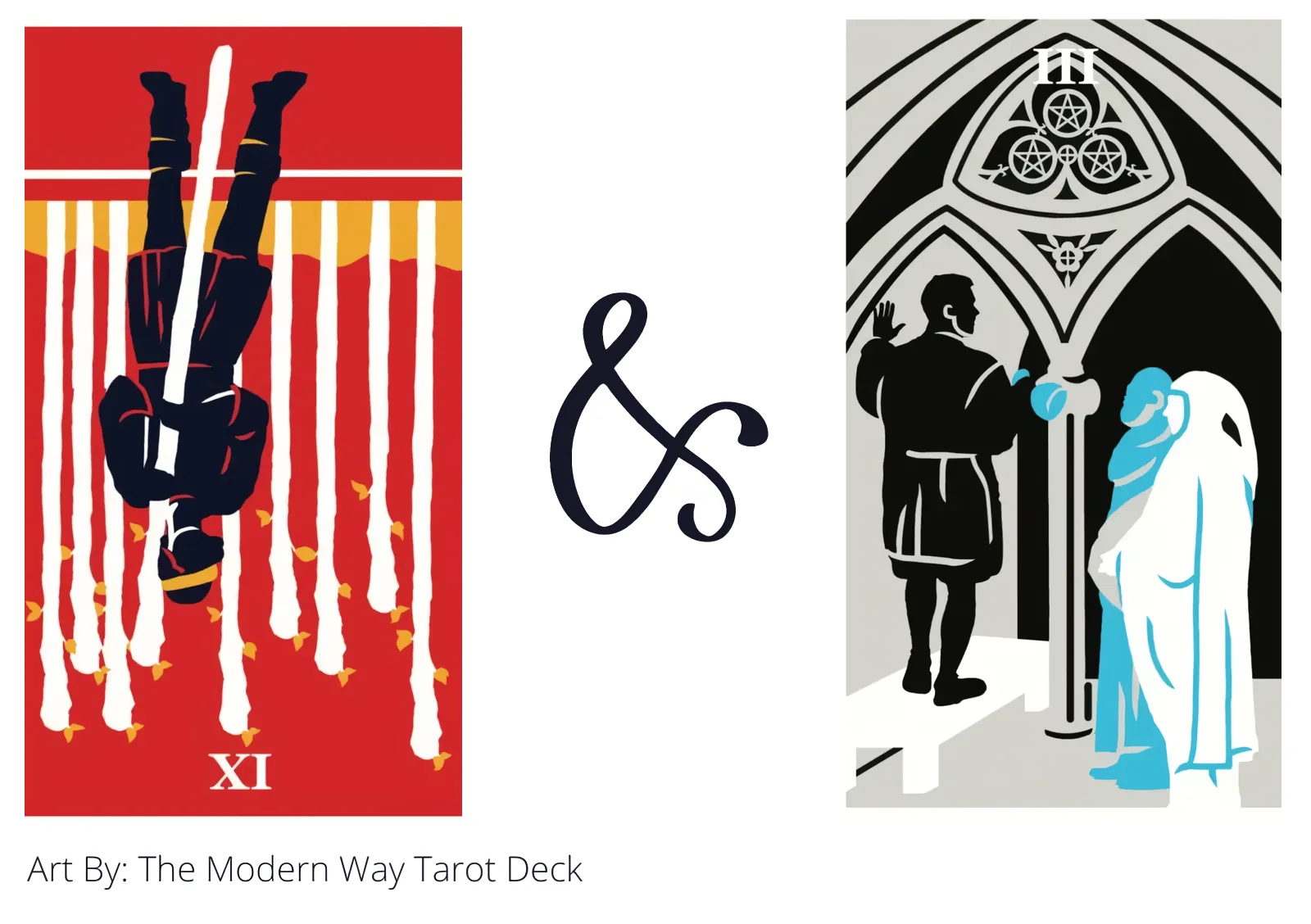 nine of wands reversed and three of pentacles tarot cards together