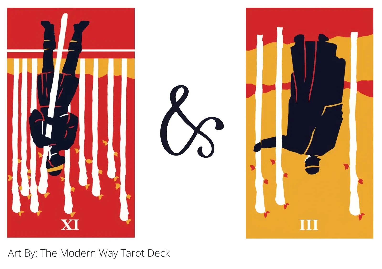 nine of wands reversed and three of wands reversed tarot cards together
