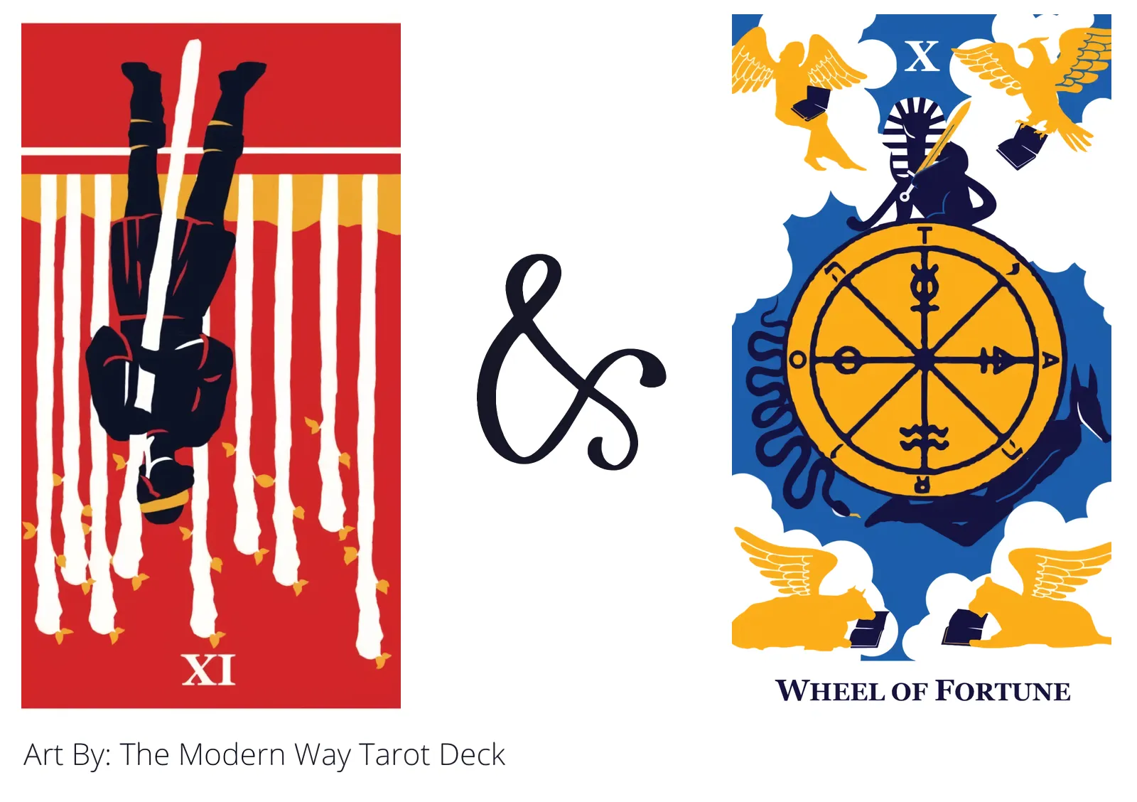 nine of wands reversed and wheel of fortune tarot cards together
