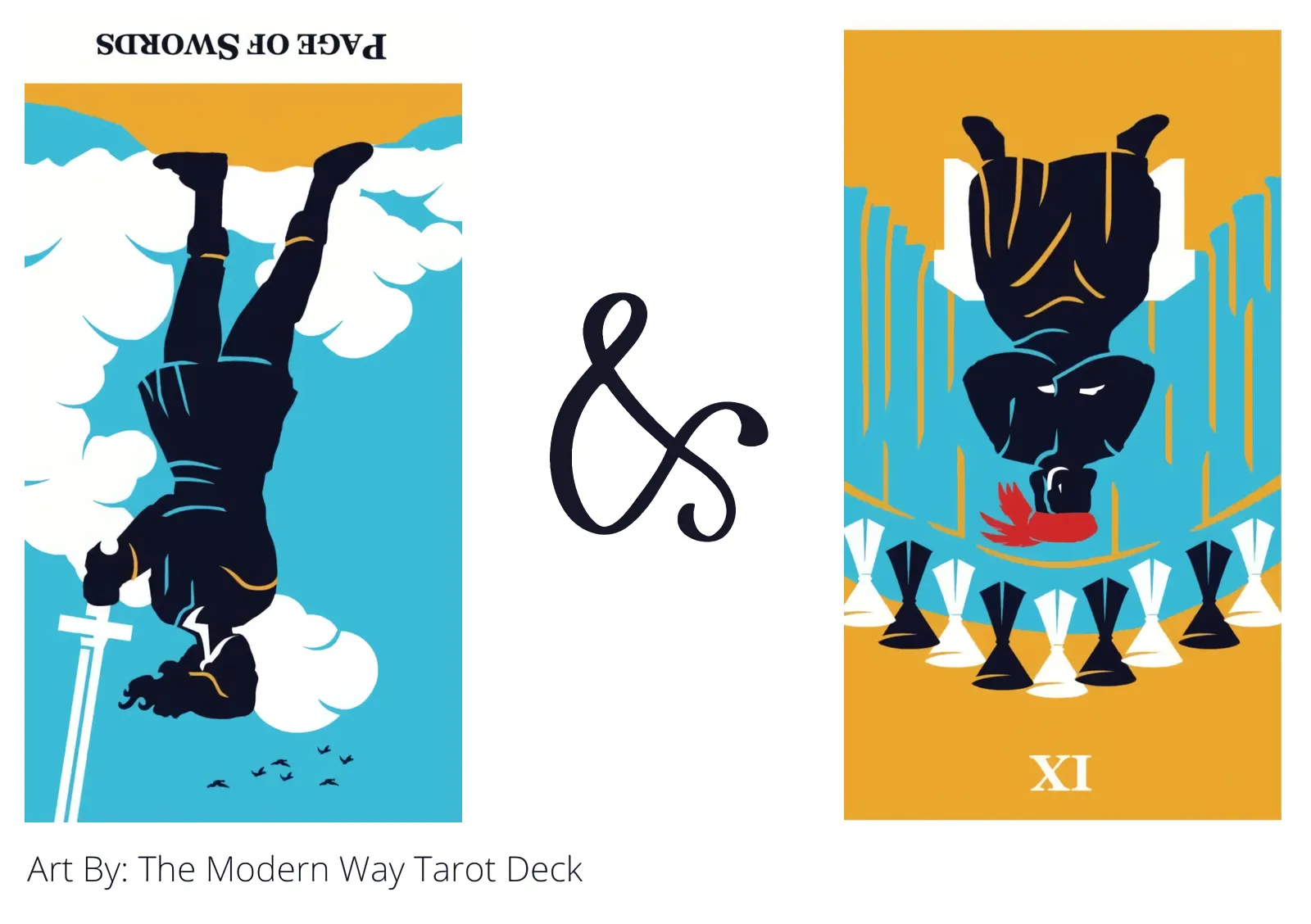 page of swords reversed and nine of cups reversed tarot cards together