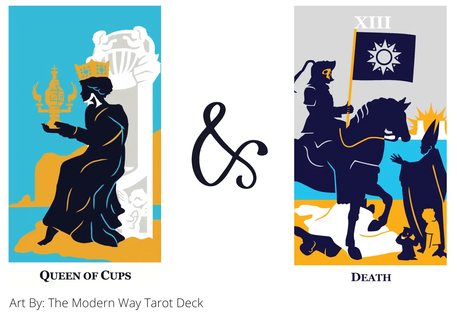 queen of cups and death tarot cards together