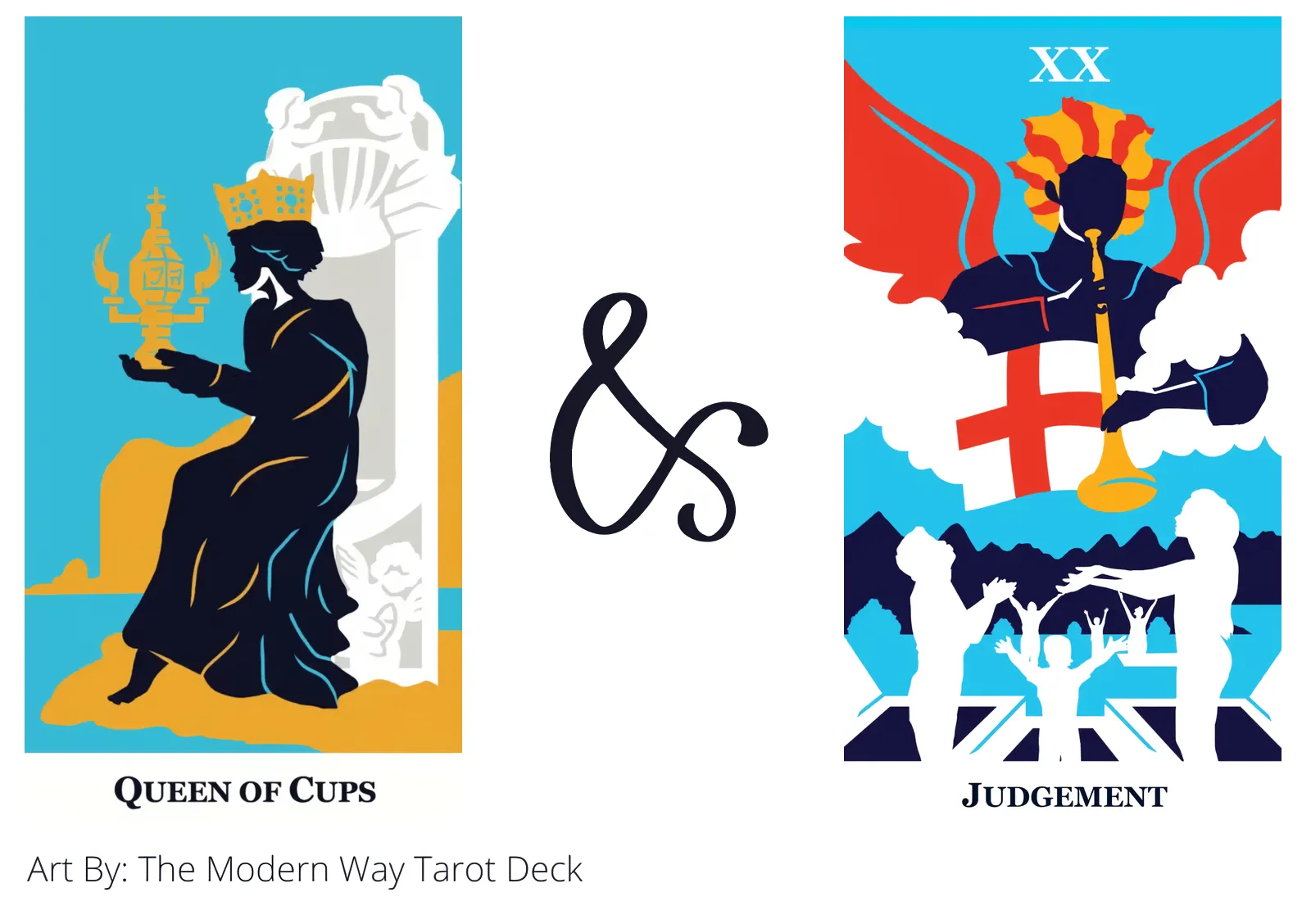 queen of cups and judgement tarot cards together