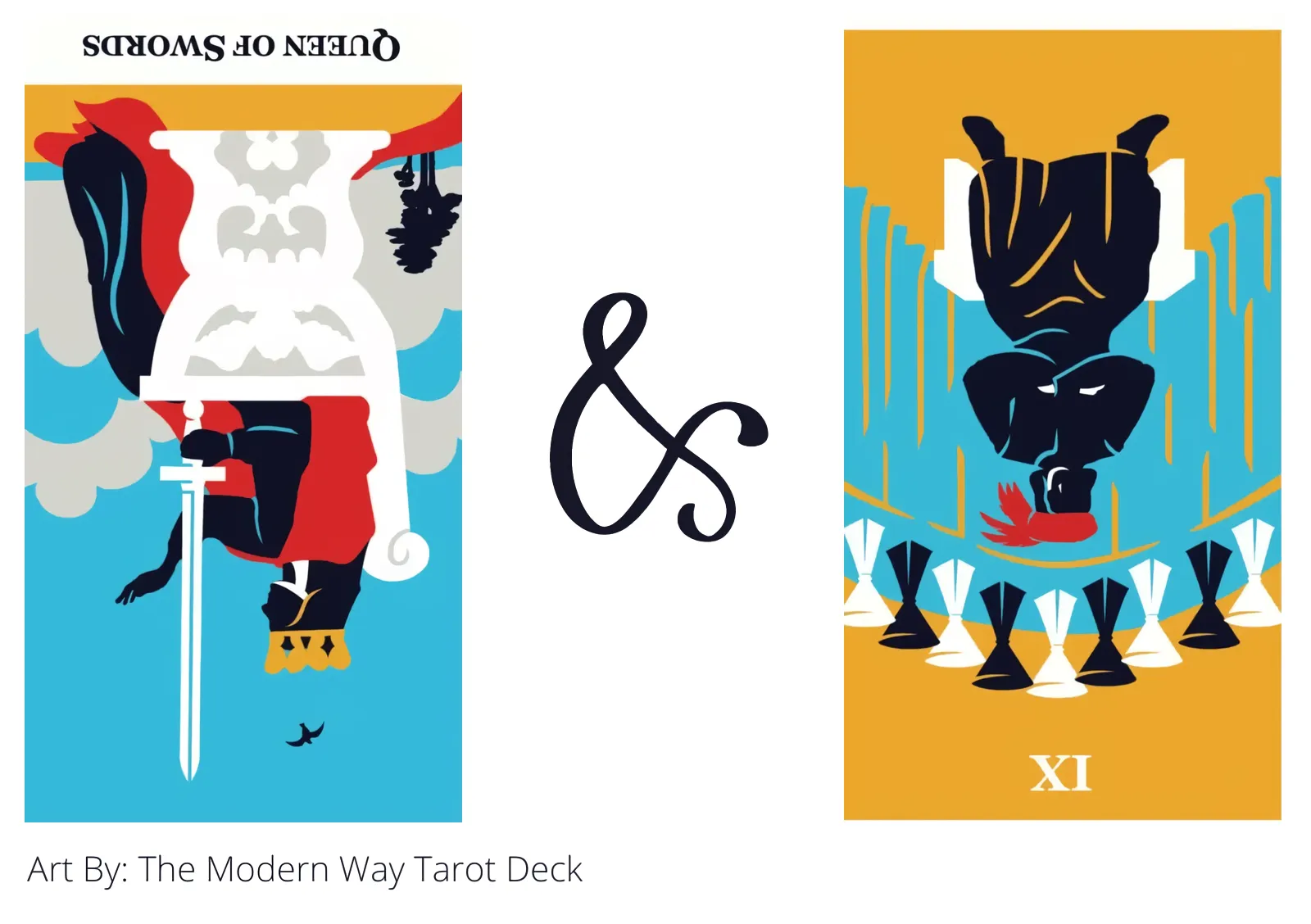 queen of swords reversed and nine of cups reversed tarot cards together