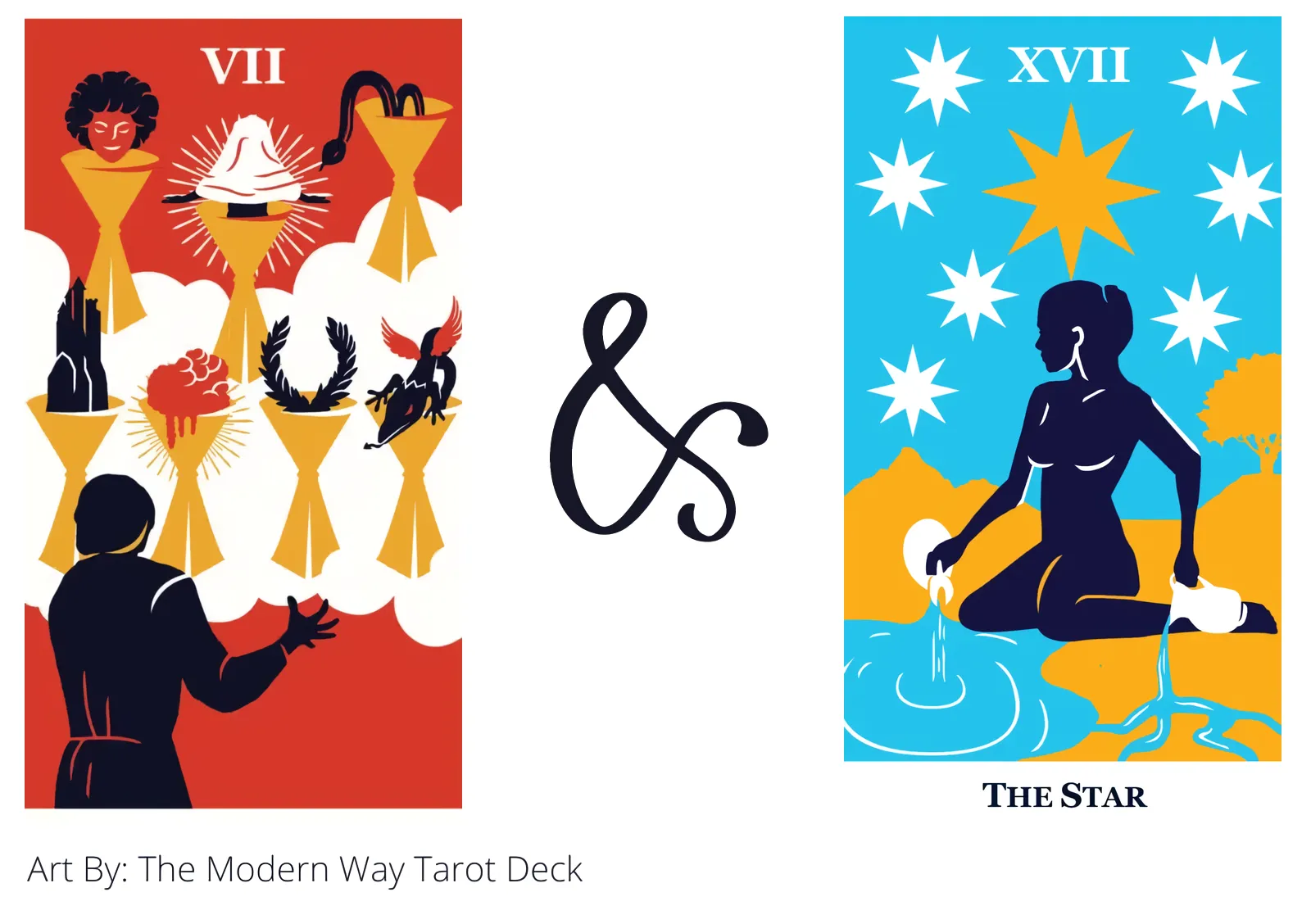 seven of cups and the star tarot cards together