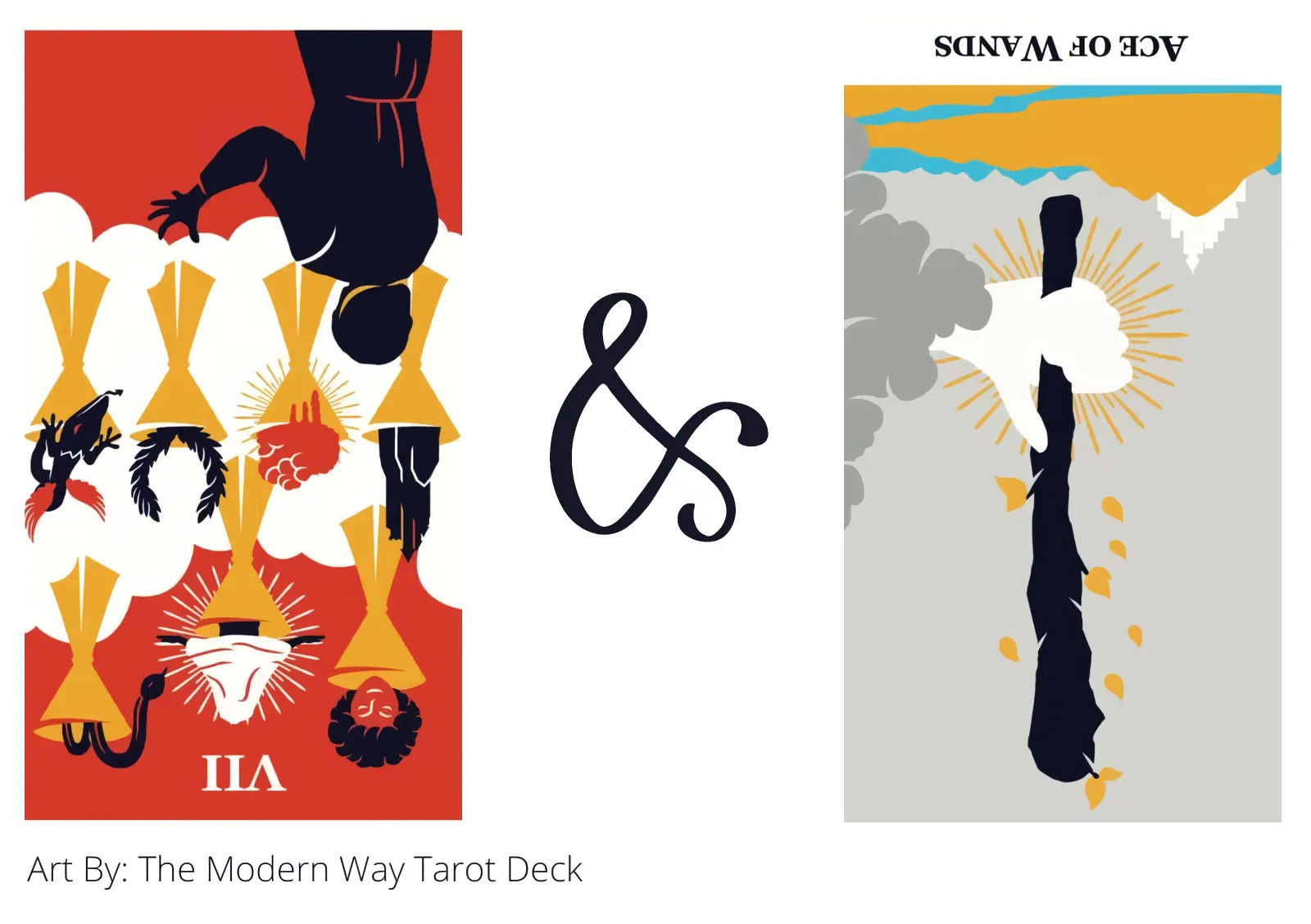 seven of cups reversed and ace of wands reversed tarot cards together