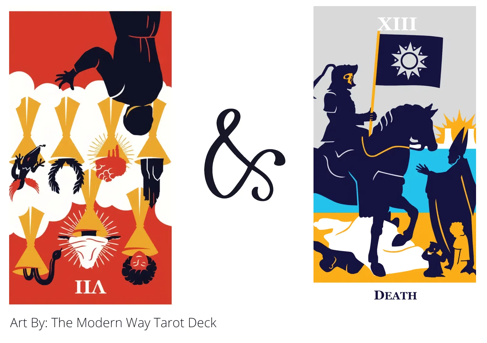 seven of cups reversed and death tarot cards together