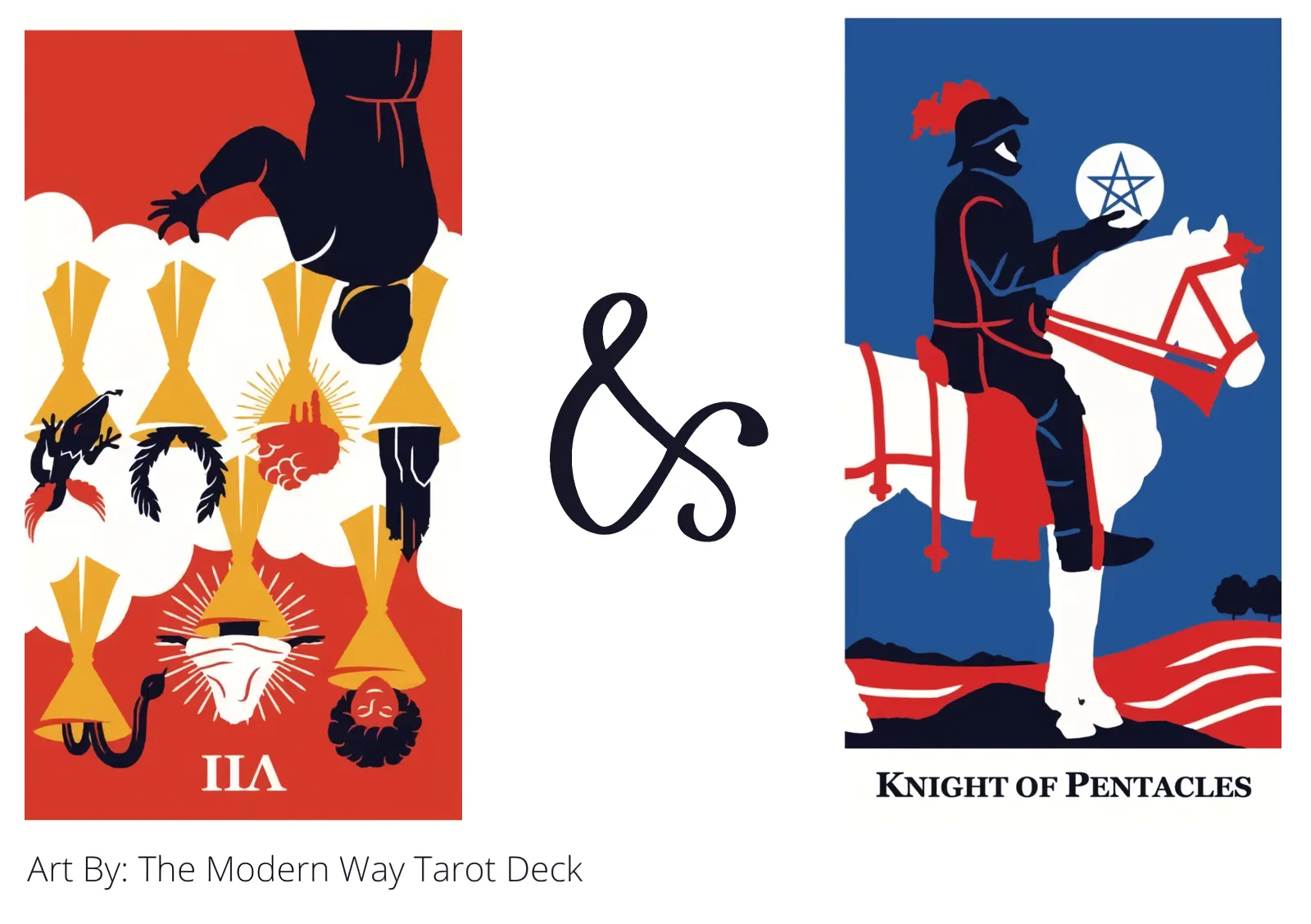 seven of cups reversed and knight of pentacles tarot cards together