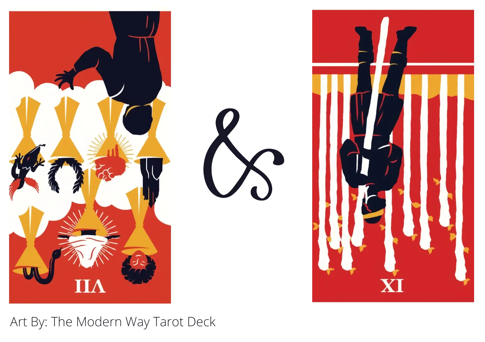 seven of cups reversed and nine of wands reversed tarot cards together