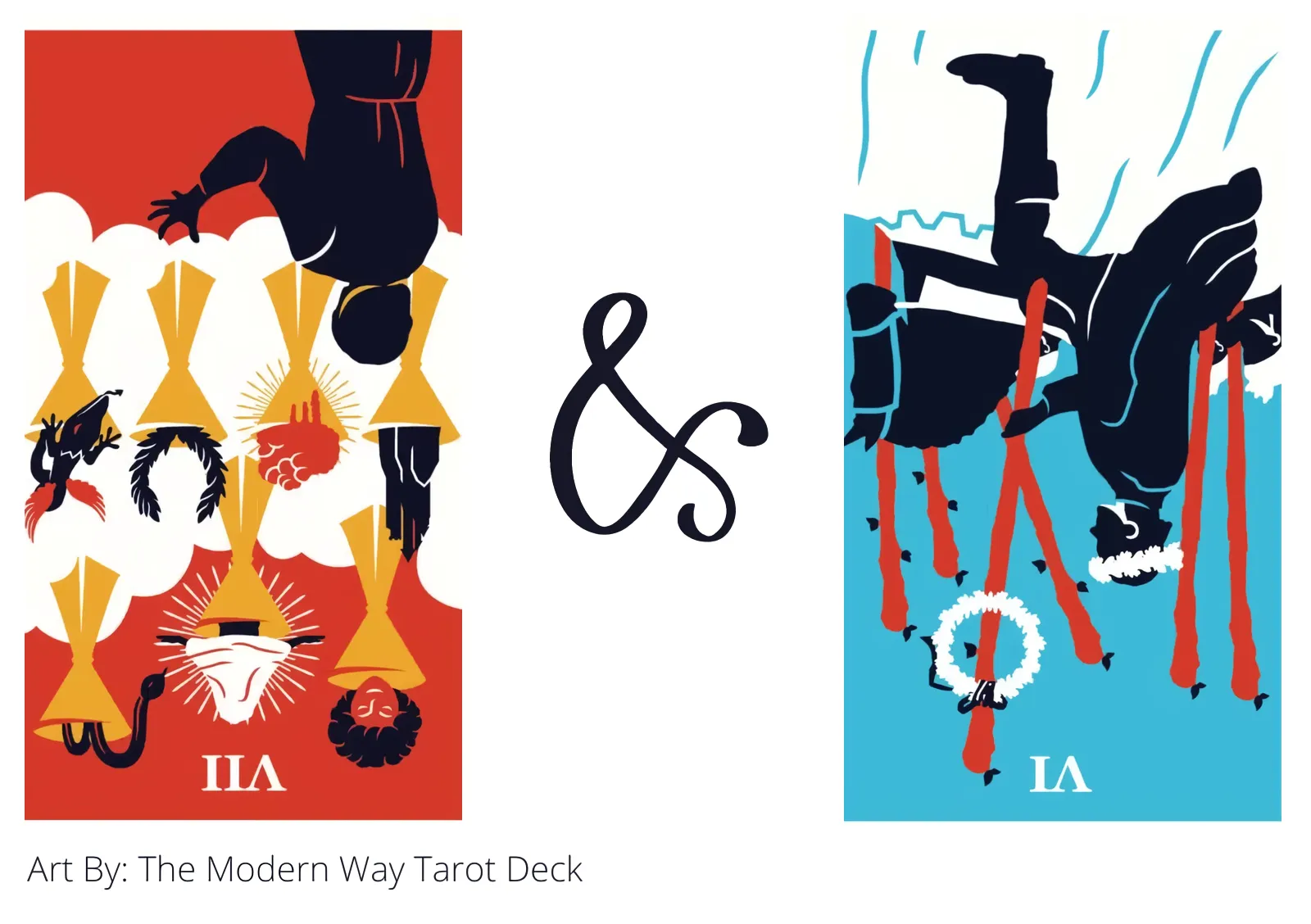 seven of cups reversed and six of wands reversed tarot cards together