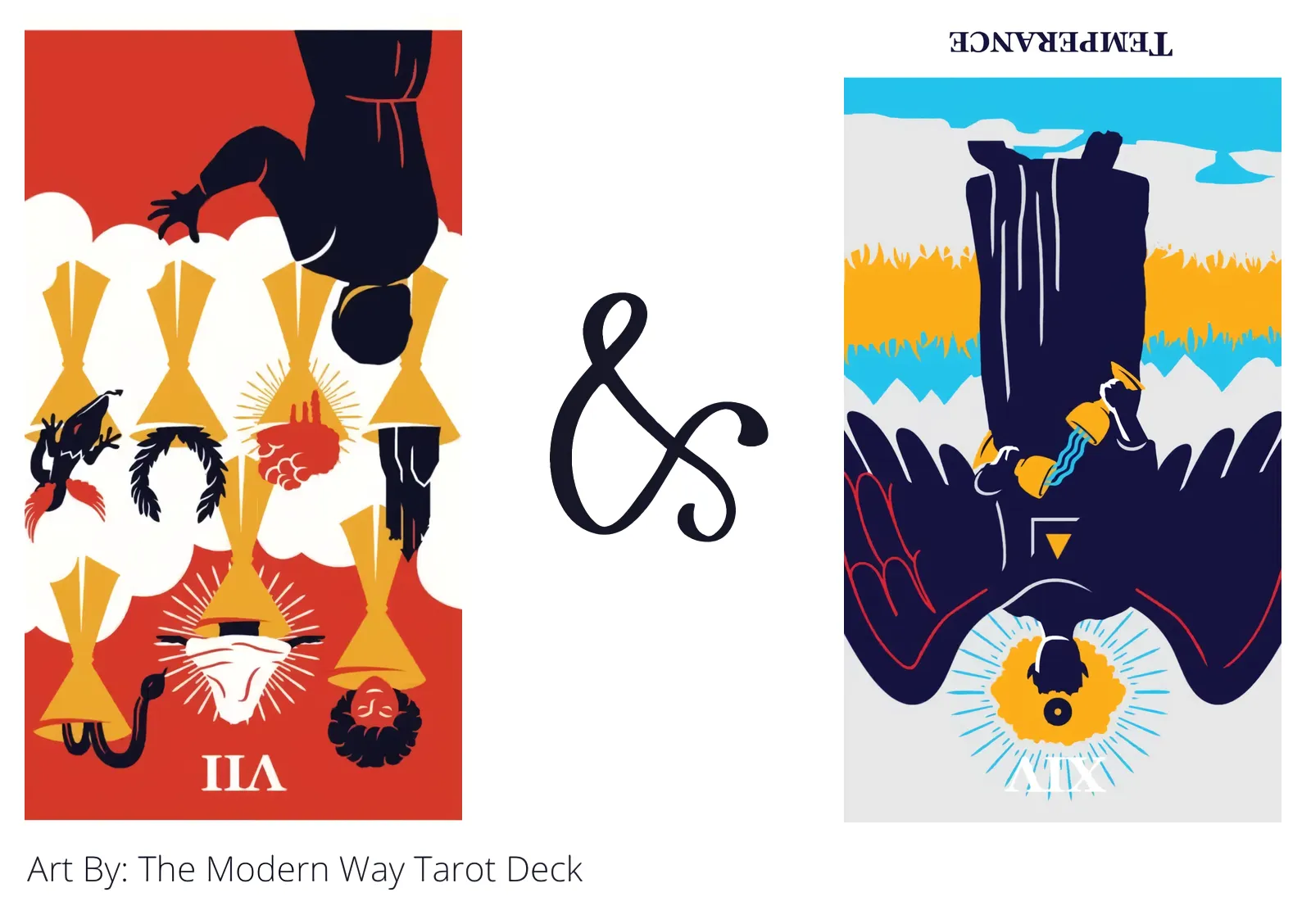 seven of cups reversed and temperance reversed tarot cards together