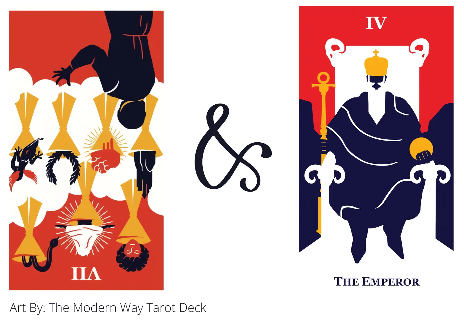 seven of cups reversed and the emperor tarot cards together