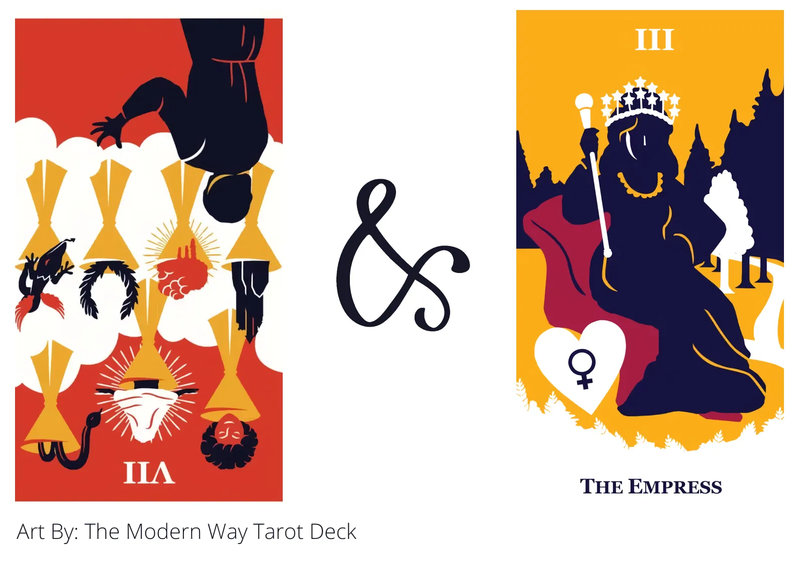 seven of cups reversed and the empress tarot cards together