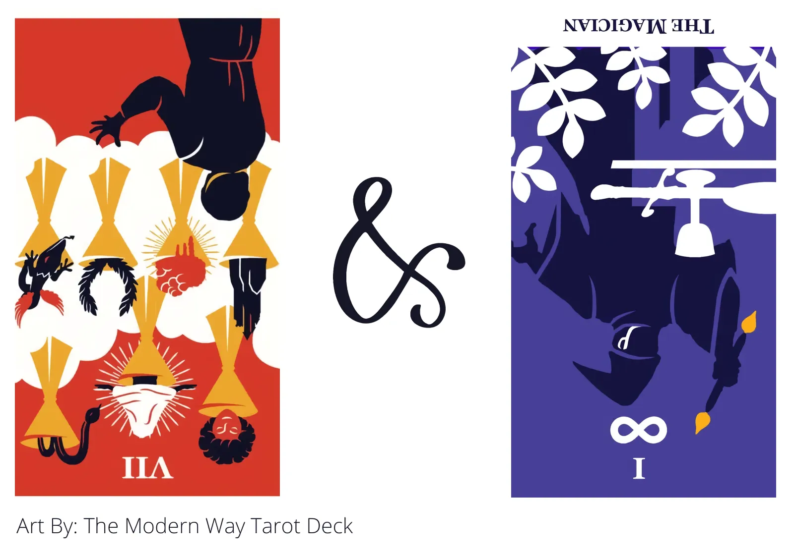 seven of cups reversed and the magician reversed tarot cards together
