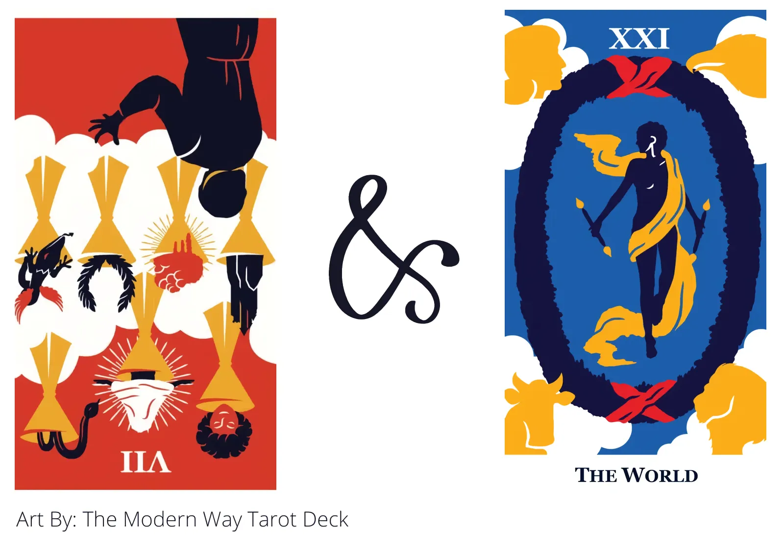 seven of cups reversed and the world tarot cards together