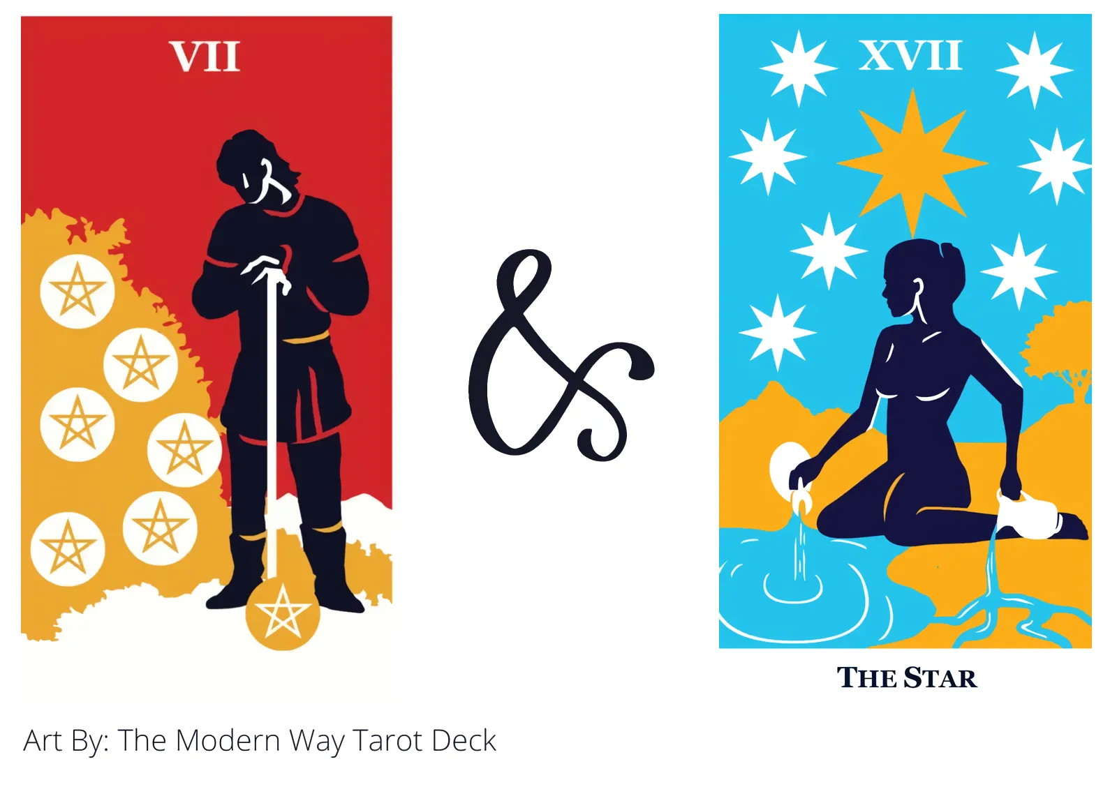 seven of pentacles and the star tarot cards together