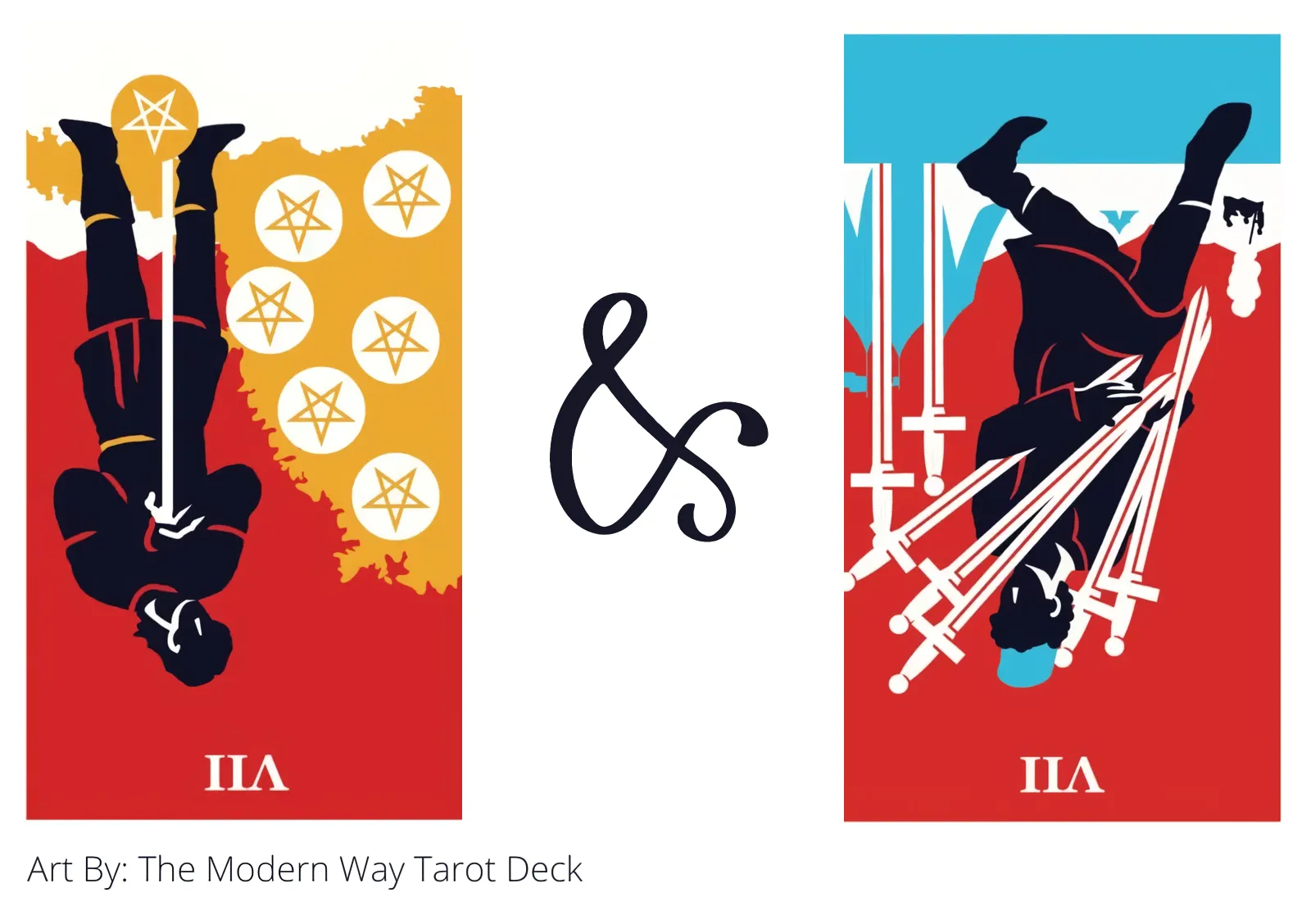 seven of pentacles reversed and seven of swords reversed tarot cards together