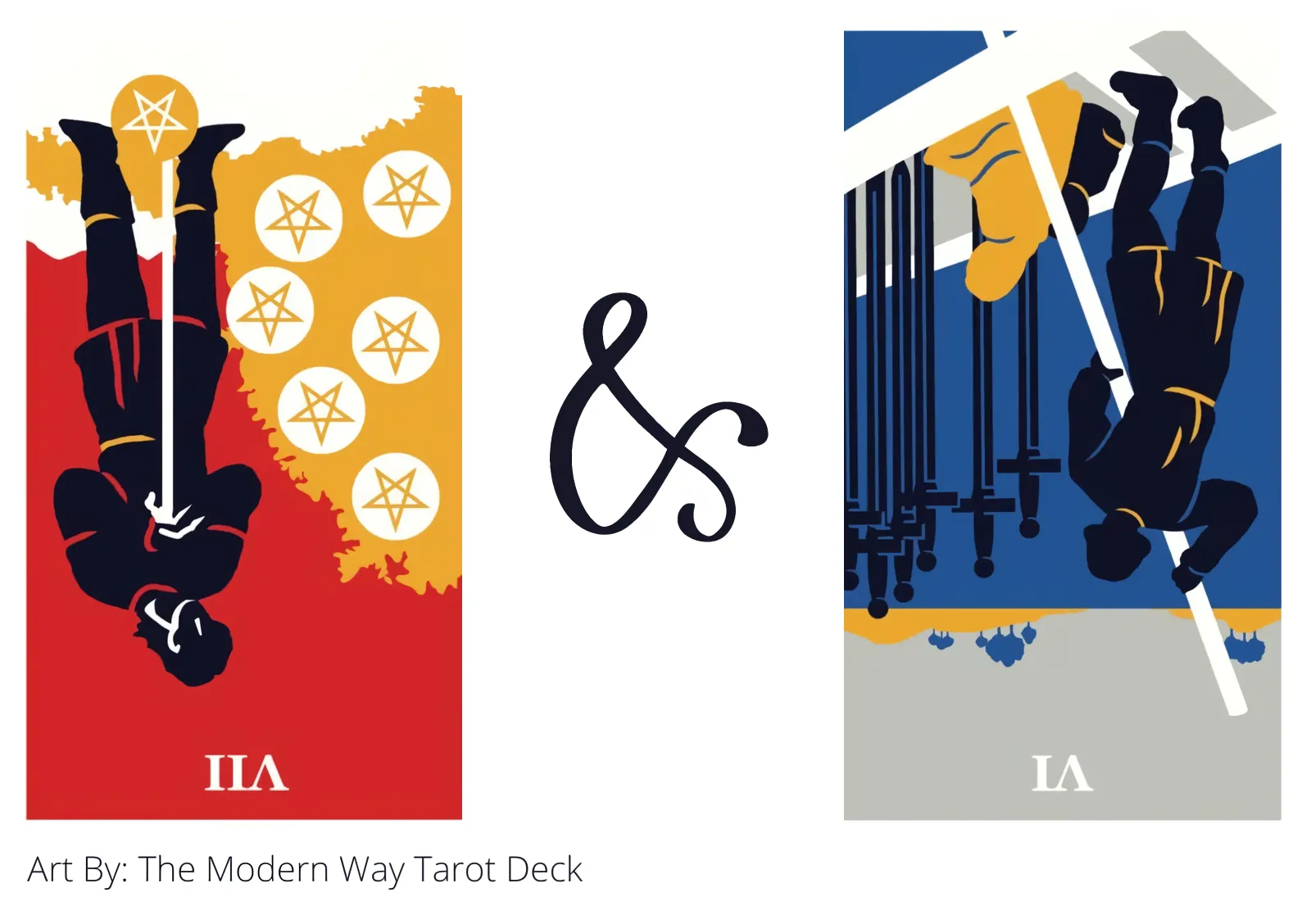 seven of pentacles reversed and six of swords reversed tarot cards together