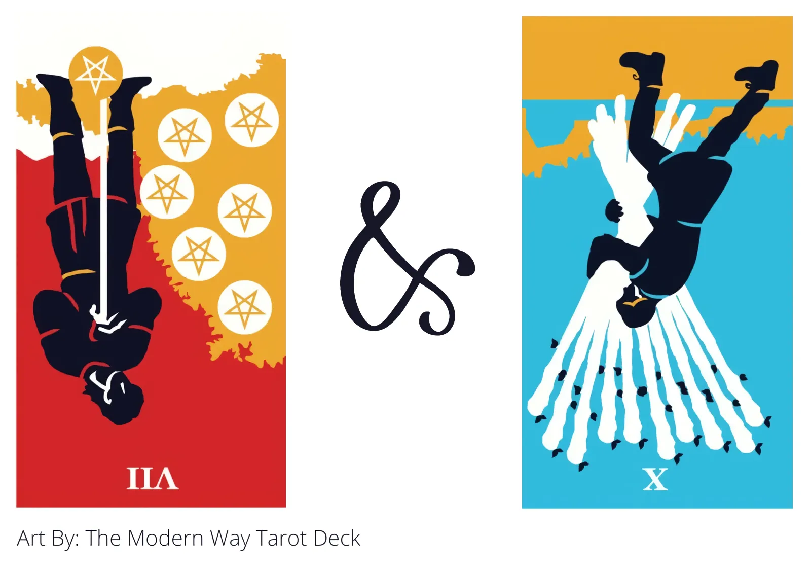 seven of pentacles reversed and ten of wands reversed tarot cards together