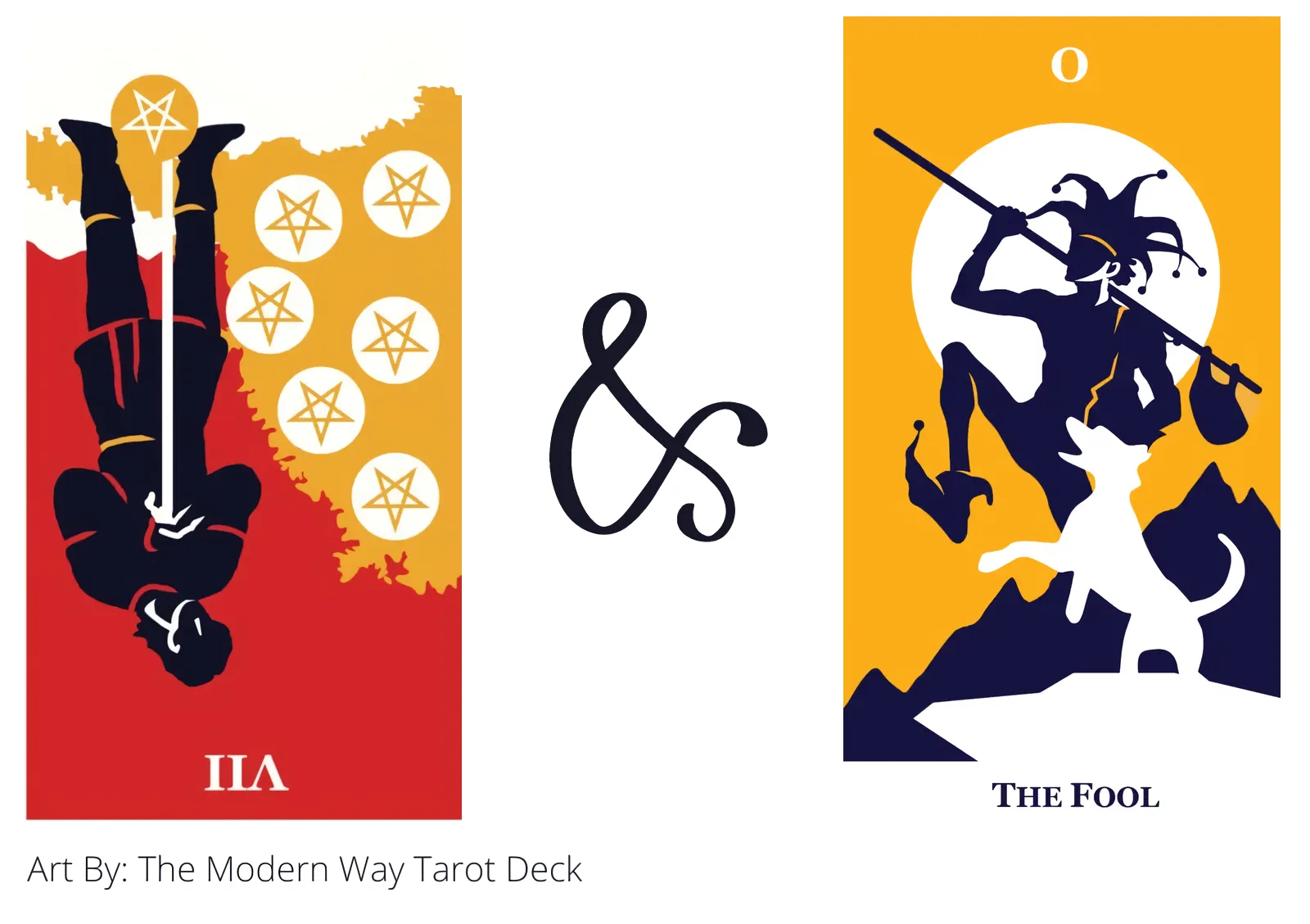 seven of pentacles reversed and the fool tarot cards together
