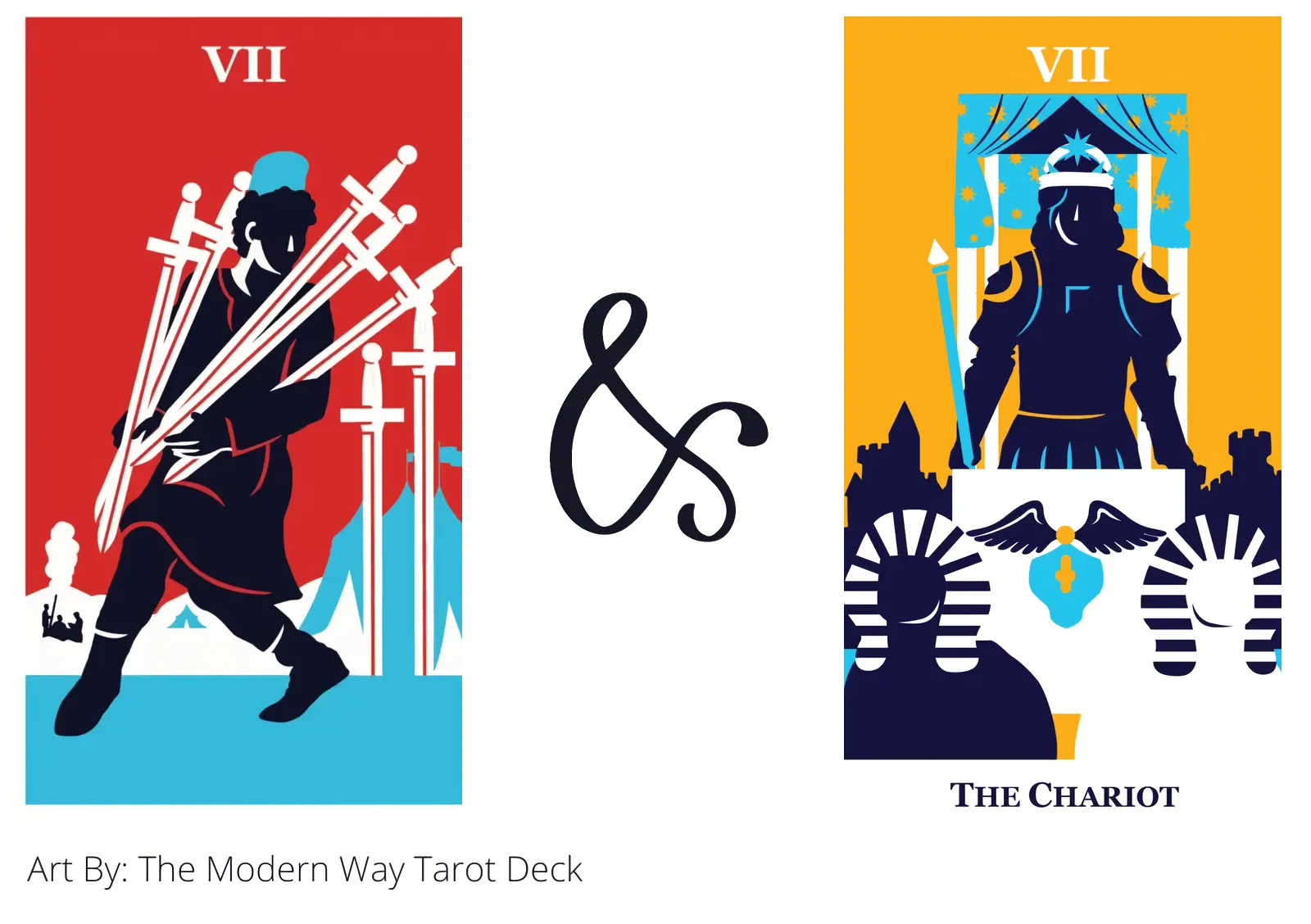seven of swords and the chariot tarot cards together