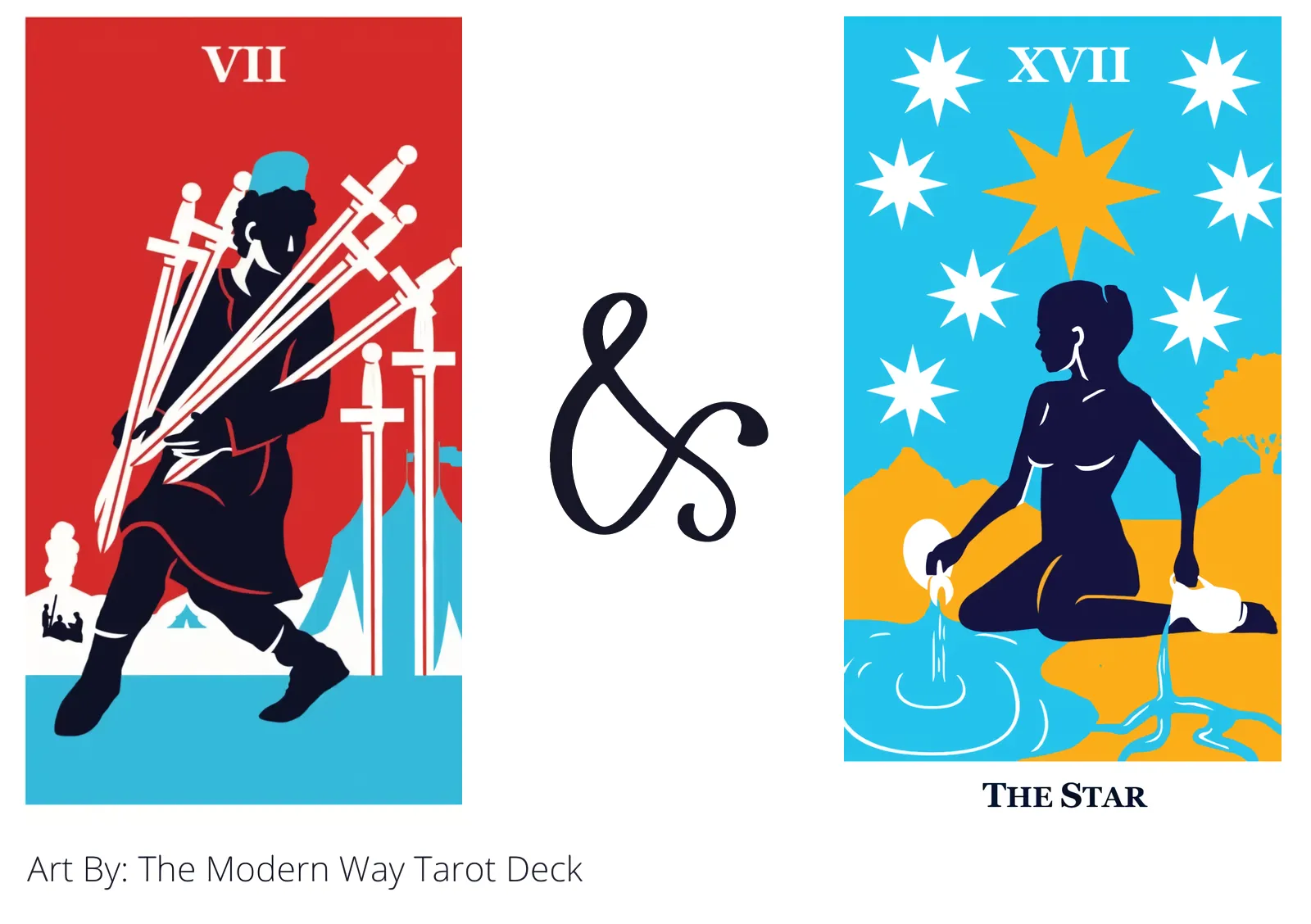 seven of swords and the star tarot cards together