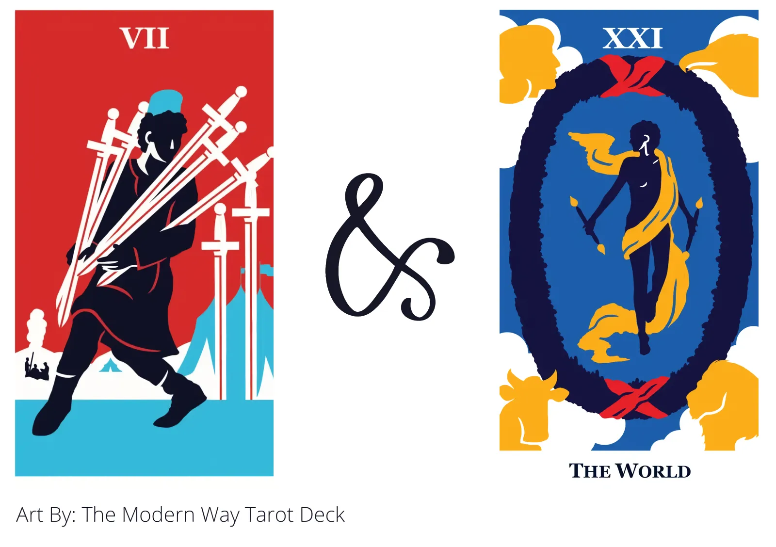 seven of swords and the world tarot cards together