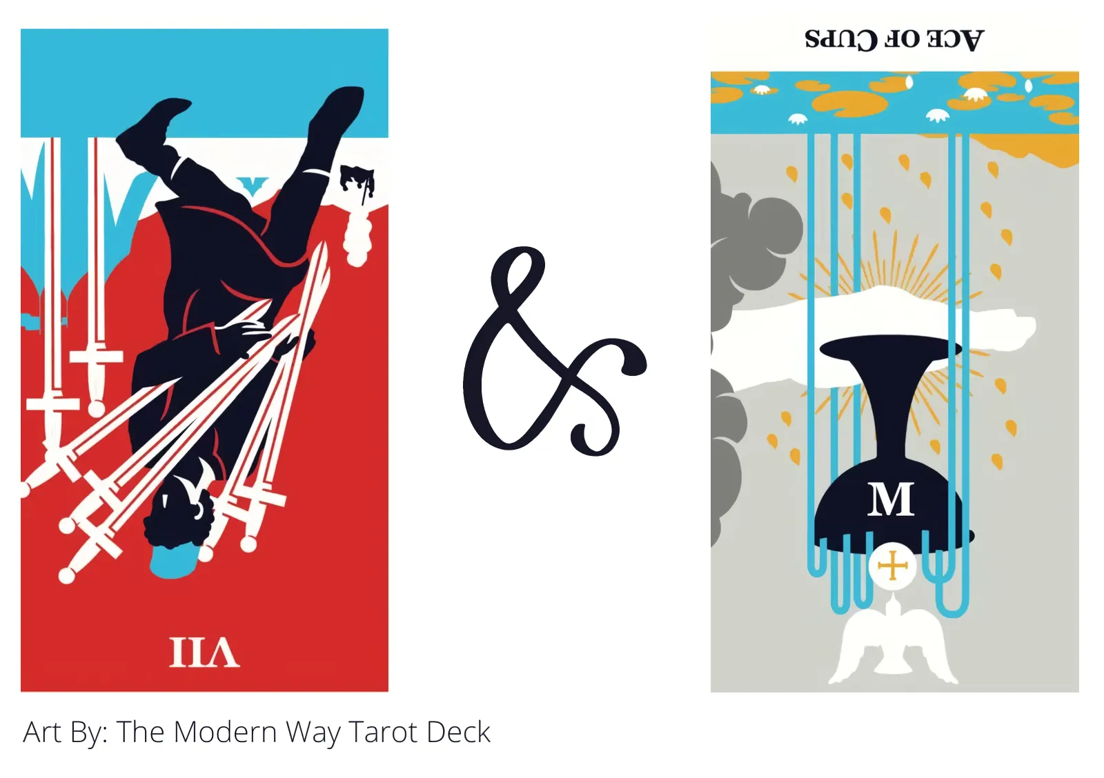 seven of swords reversed and ace of cups reversed tarot cards together
