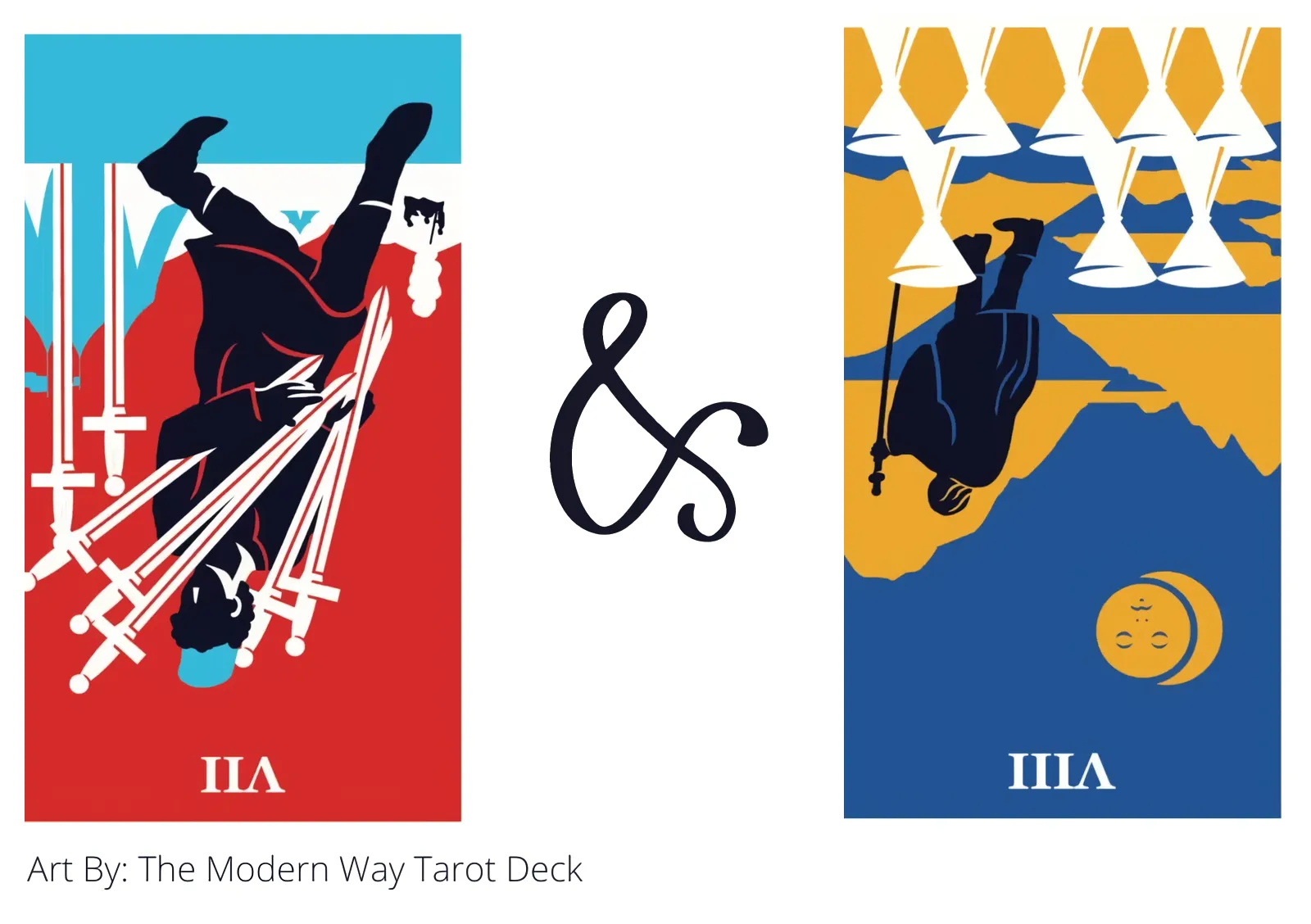 seven of swords reversed and eight of cups reversed tarot cards together