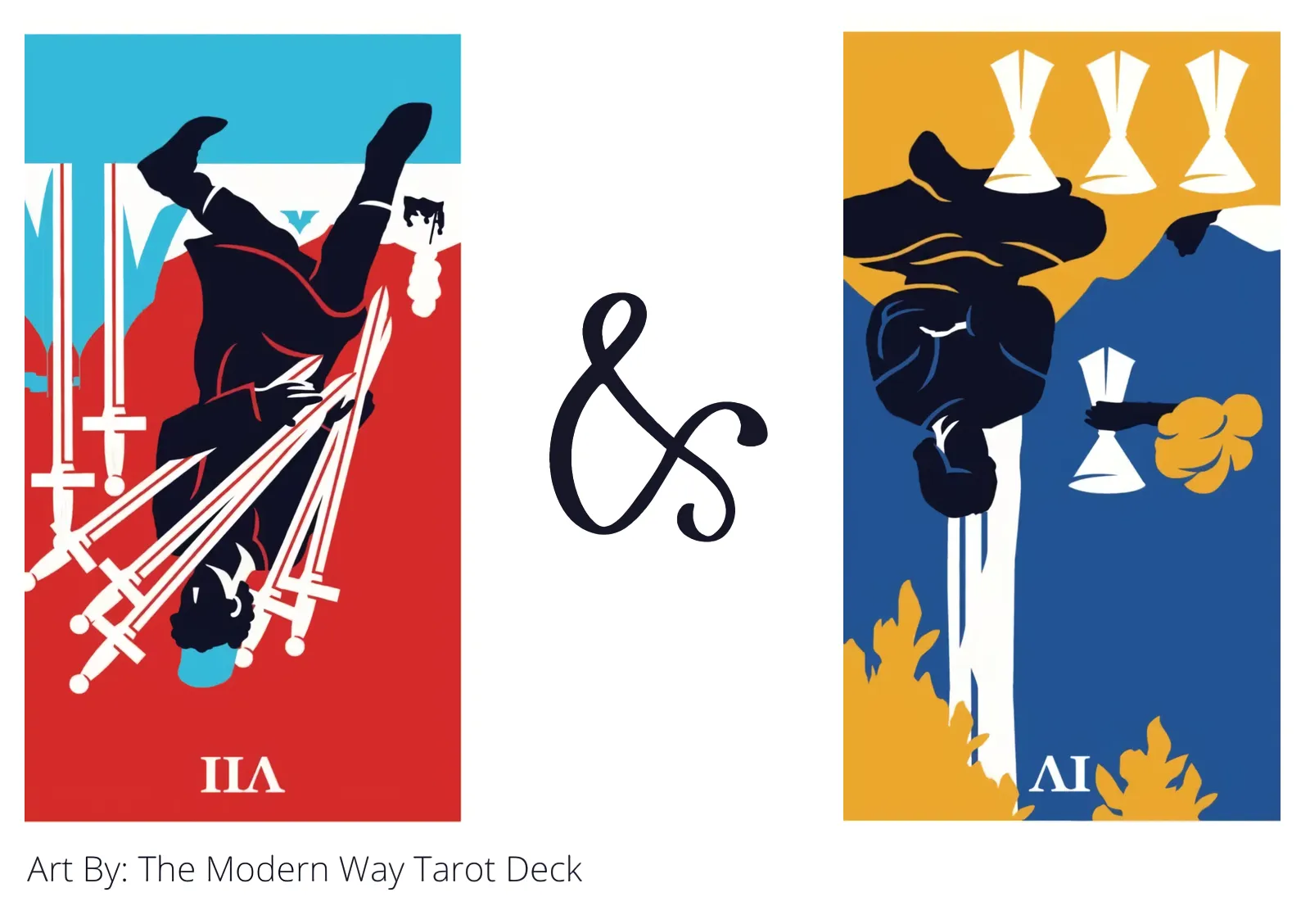 seven of swords reversed and four of cups reversed tarot cards together