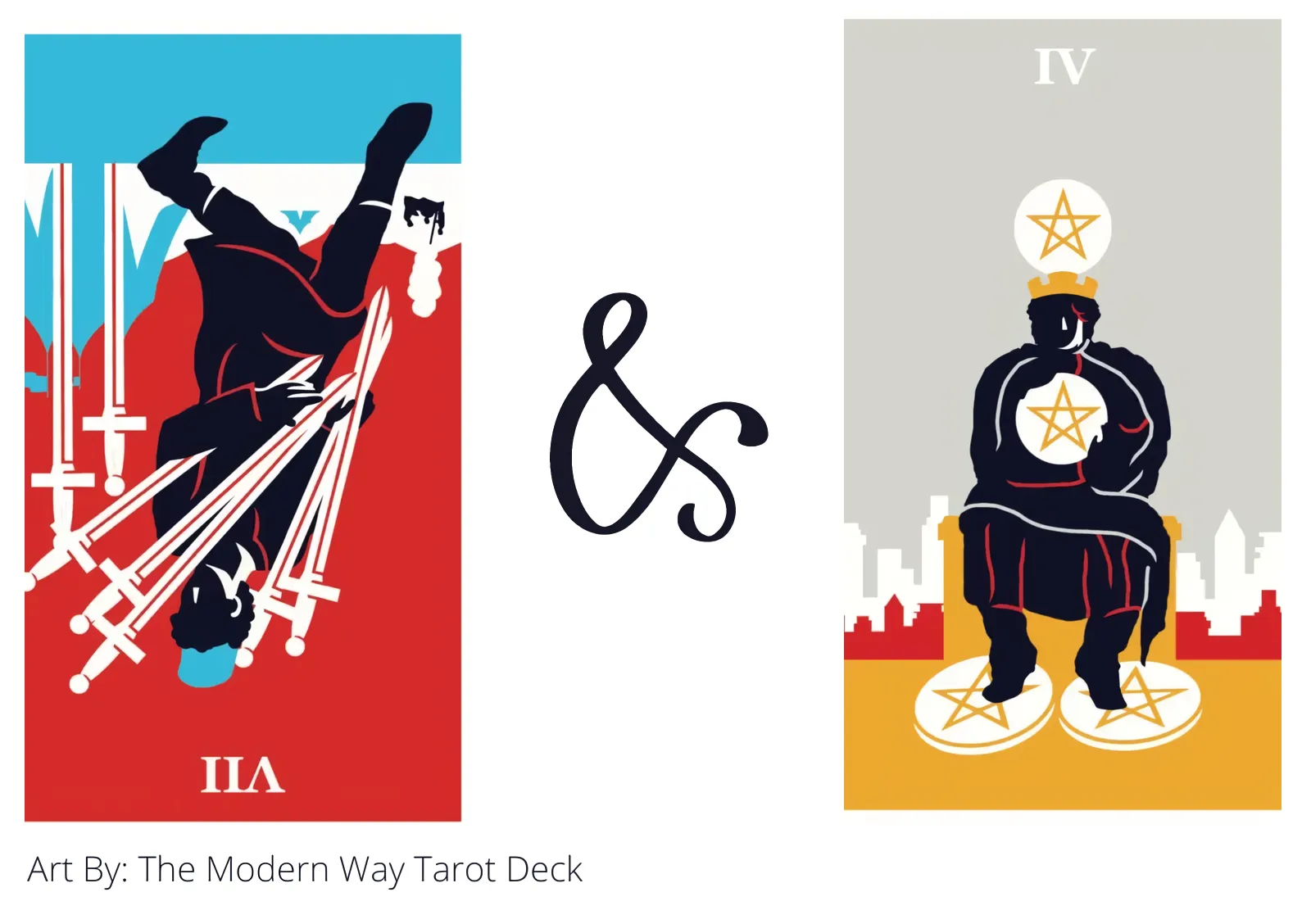 seven of swords reversed and four of pentacles tarot cards together