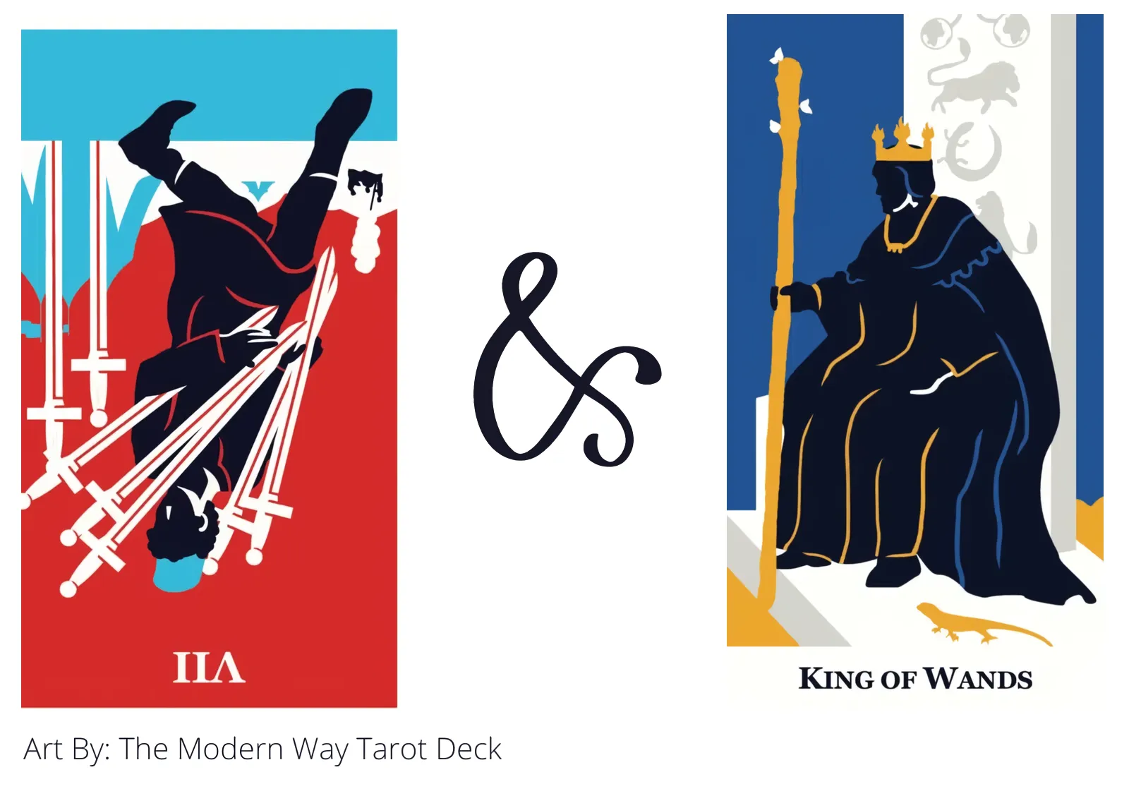 seven of swords reversed and king of wands tarot cards together