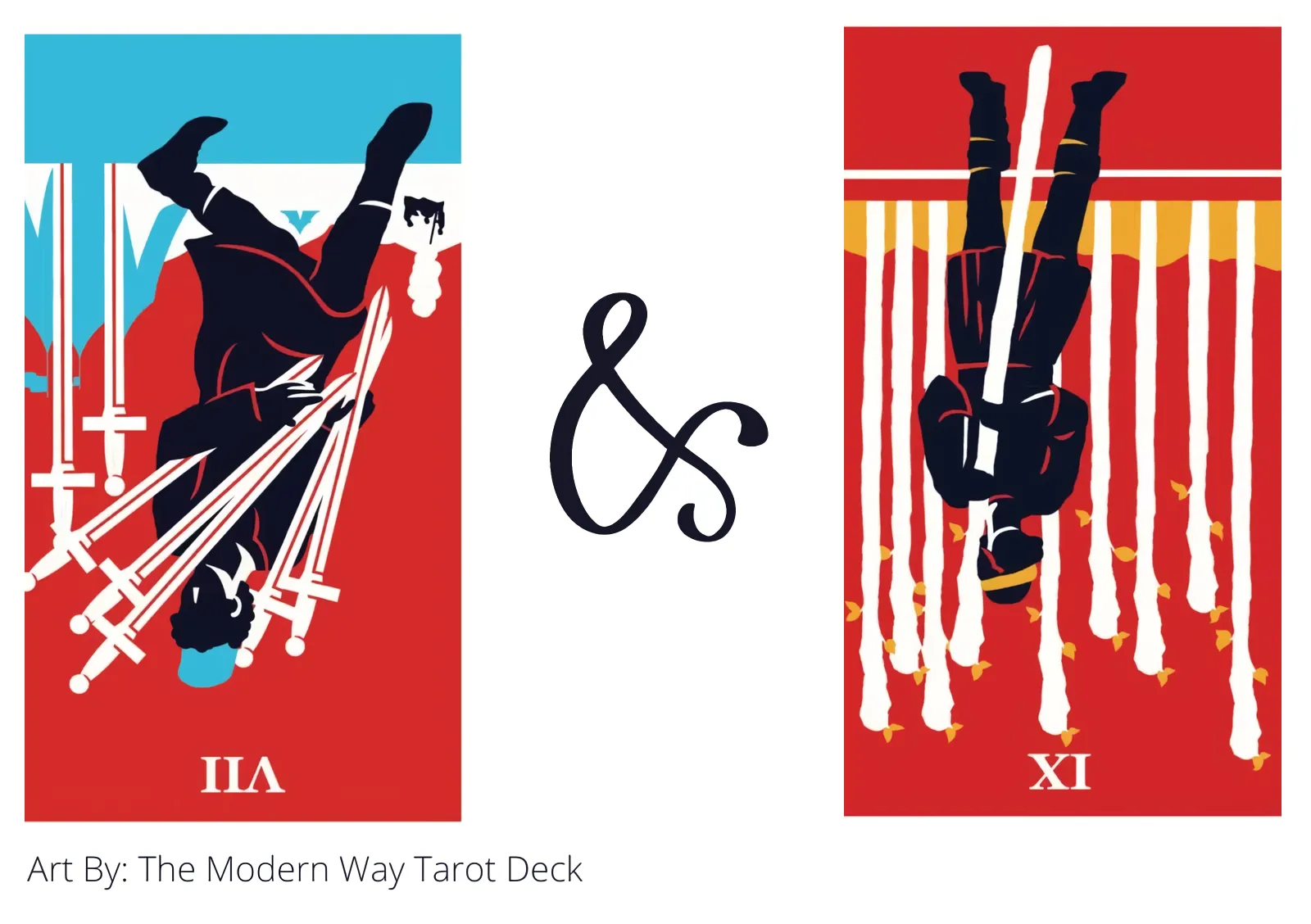 seven of swords reversed and nine of wands reversed tarot cards together