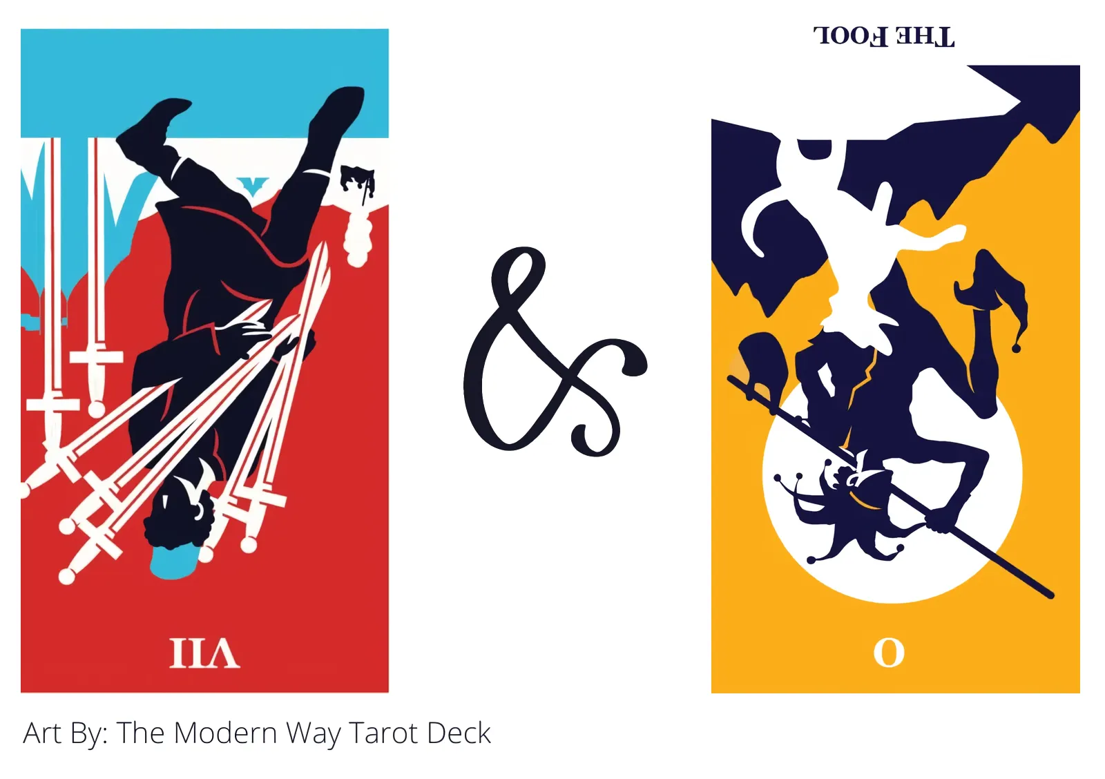 seven of swords reversed and the fool reversed tarot cards together