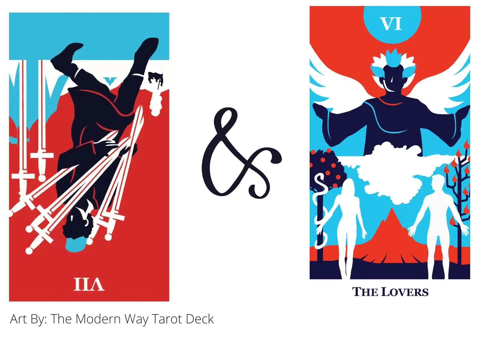 seven of swords reversed and the lovers tarot cards together