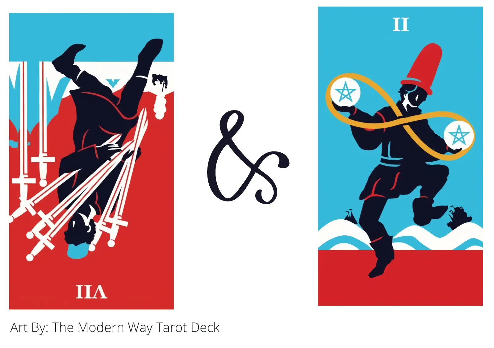 seven of swords reversed and two of pentacles tarot cards together