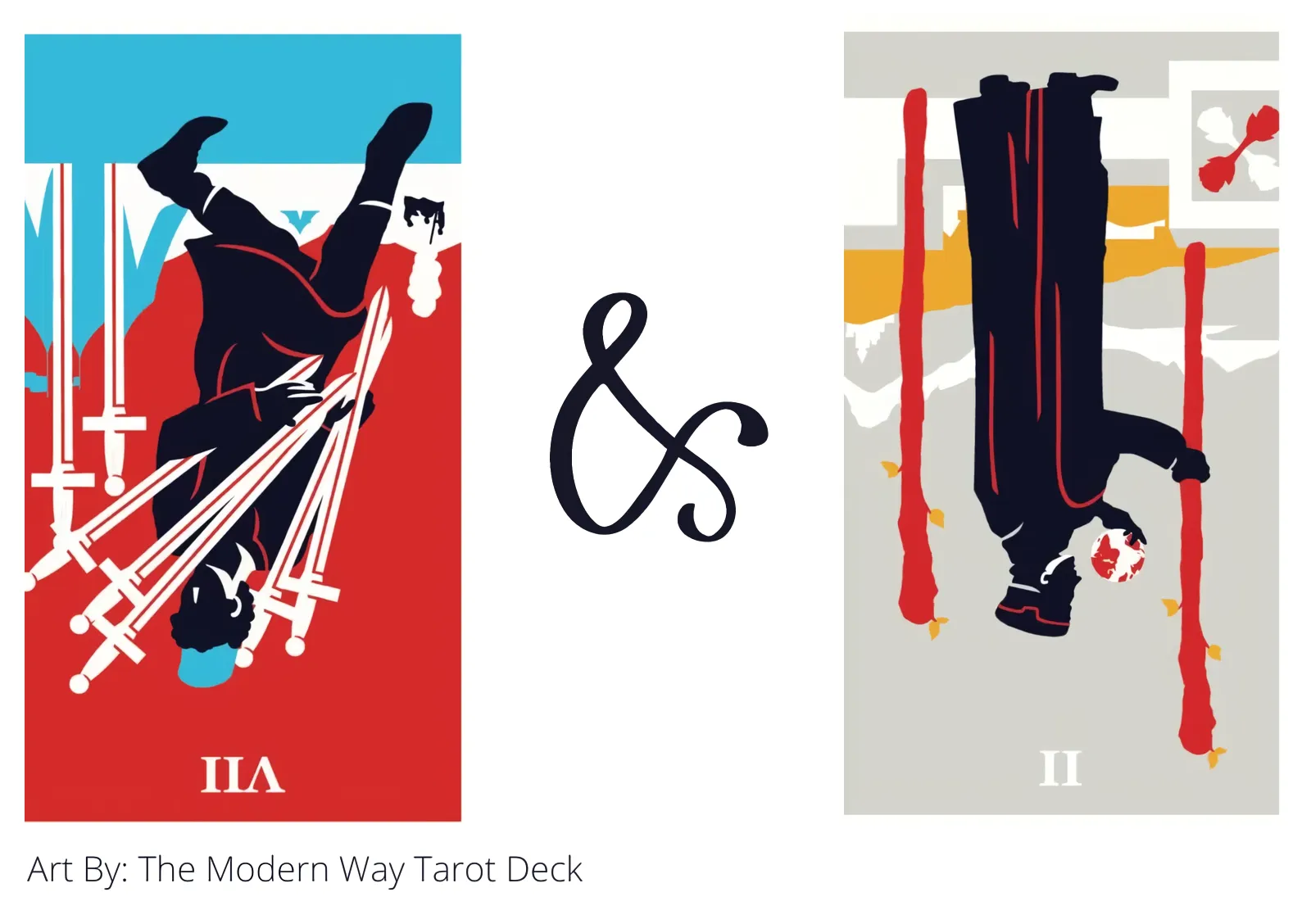 seven of swords reversed and two of wands reversed tarot cards together