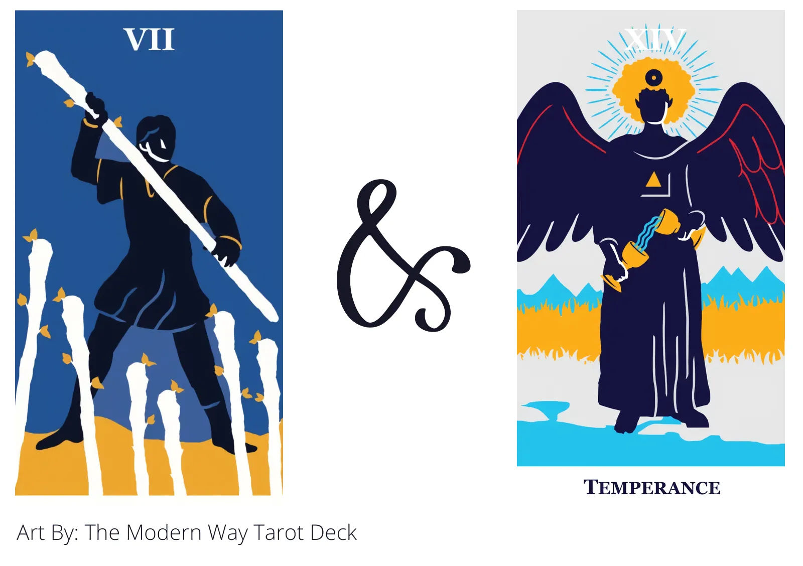 seven of wands and temperance tarot cards together