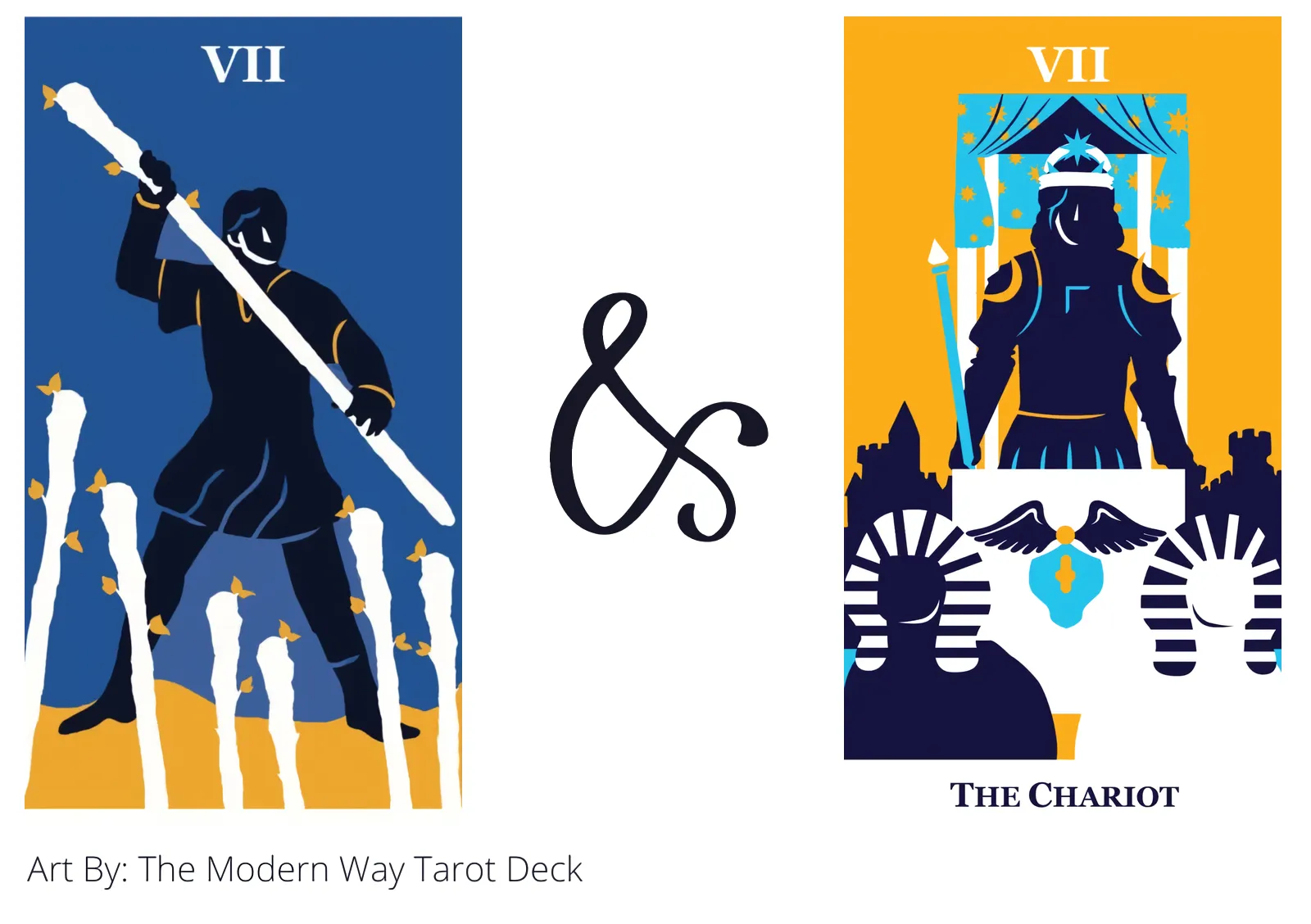 seven of wands and the chariot tarot cards together