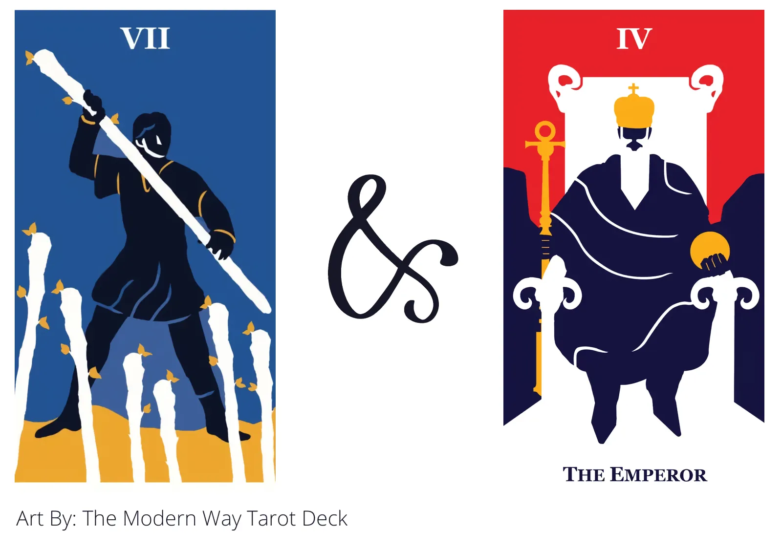 seven of wands and the emperor tarot cards together