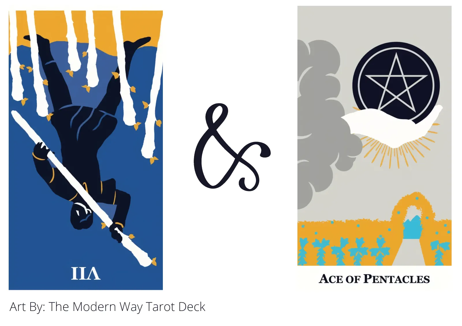 seven of wands reversed and ace of pentacles tarot cards together