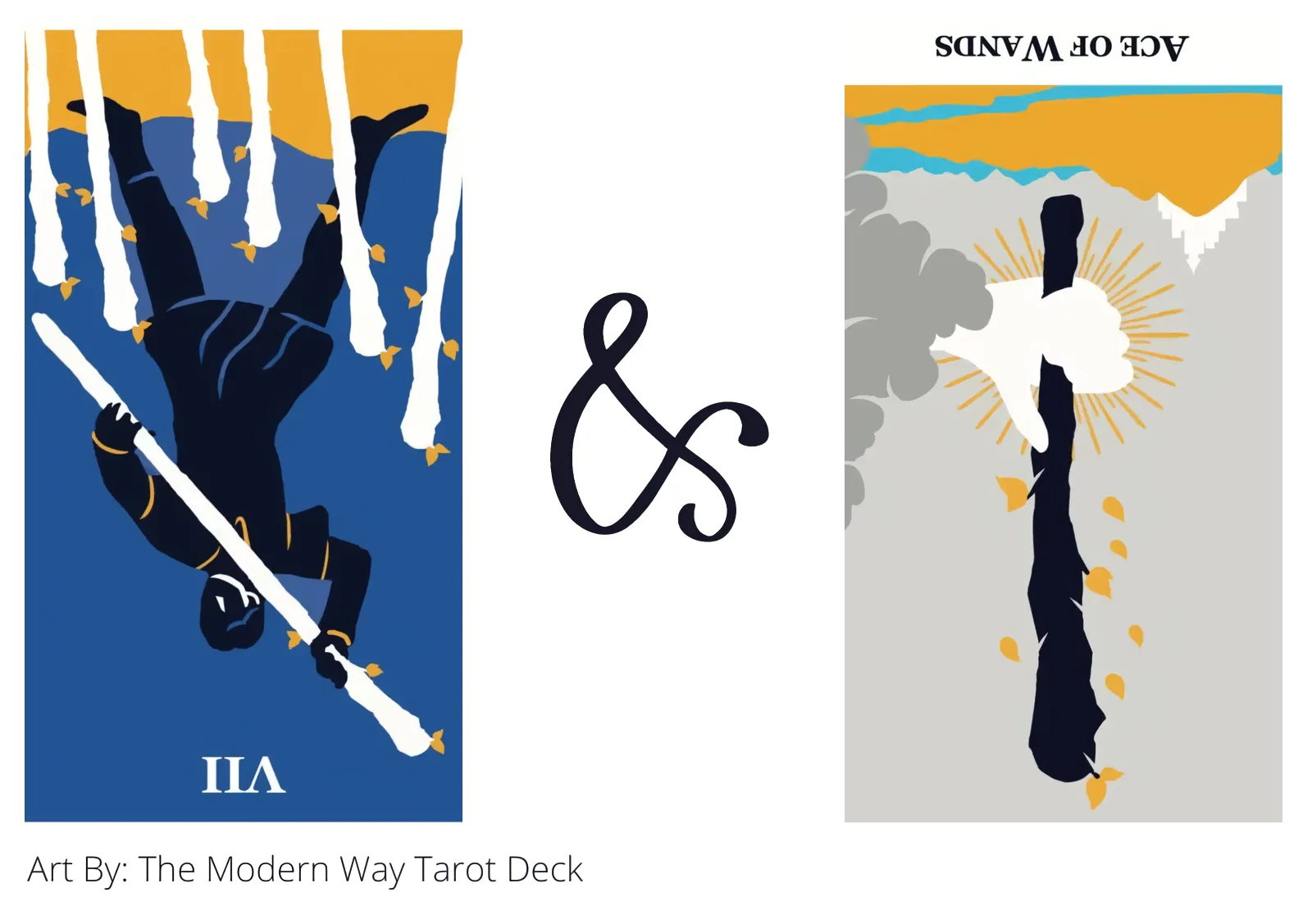 seven of wands reversed and ace of wands reversed tarot cards together