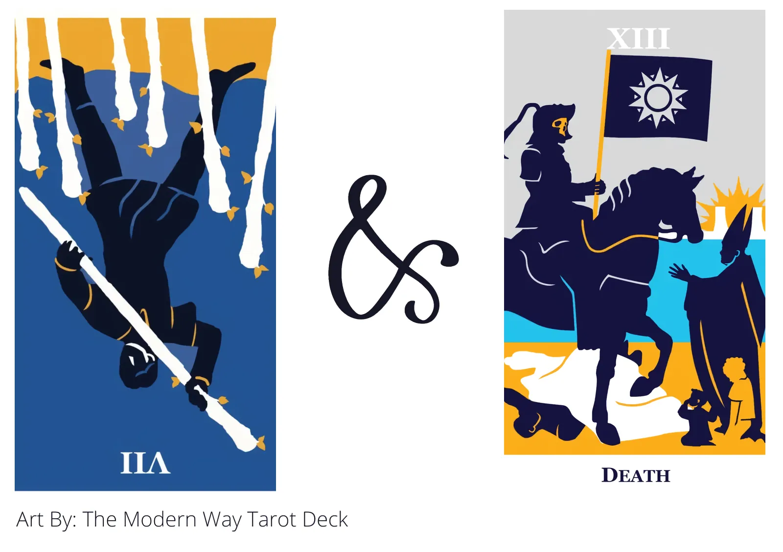 seven of wands reversed and death tarot cards together