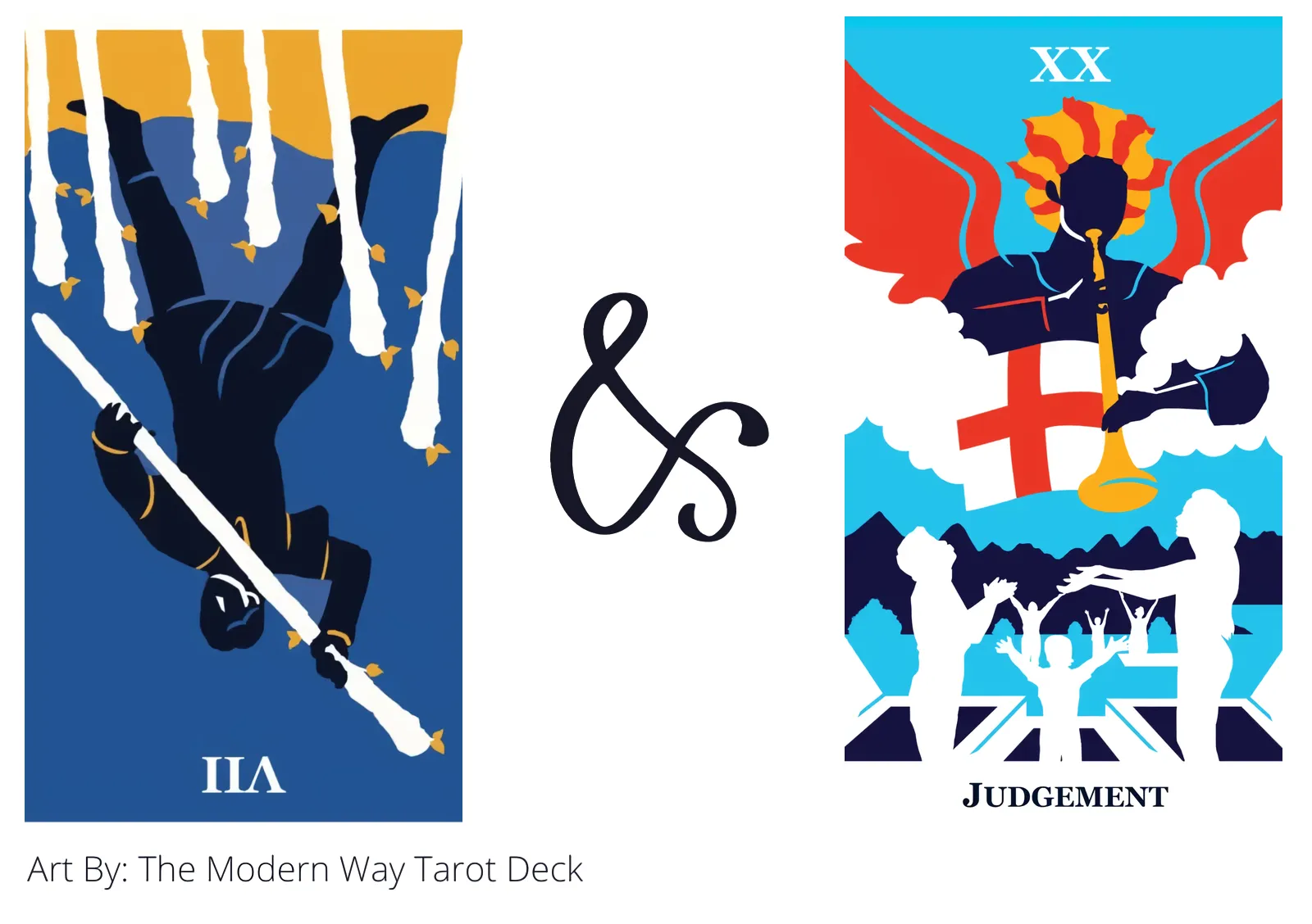 seven of wands reversed and judgement tarot cards together