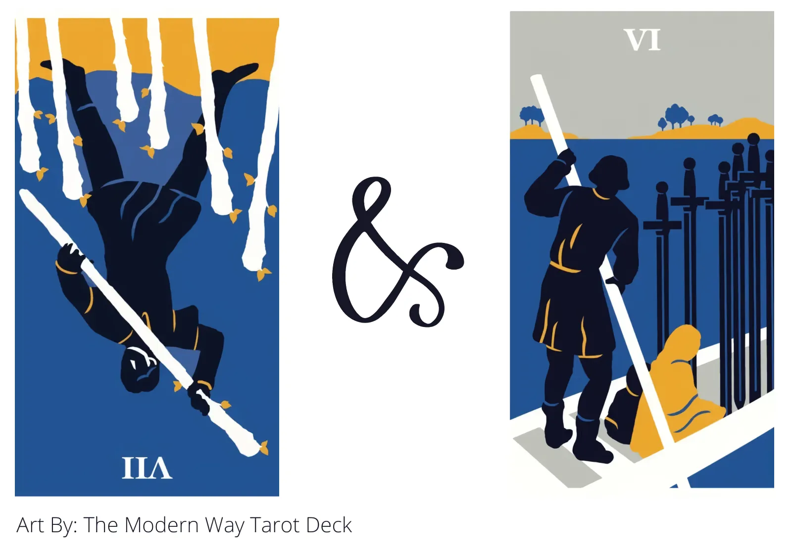 seven of wands reversed and six of swords tarot cards together