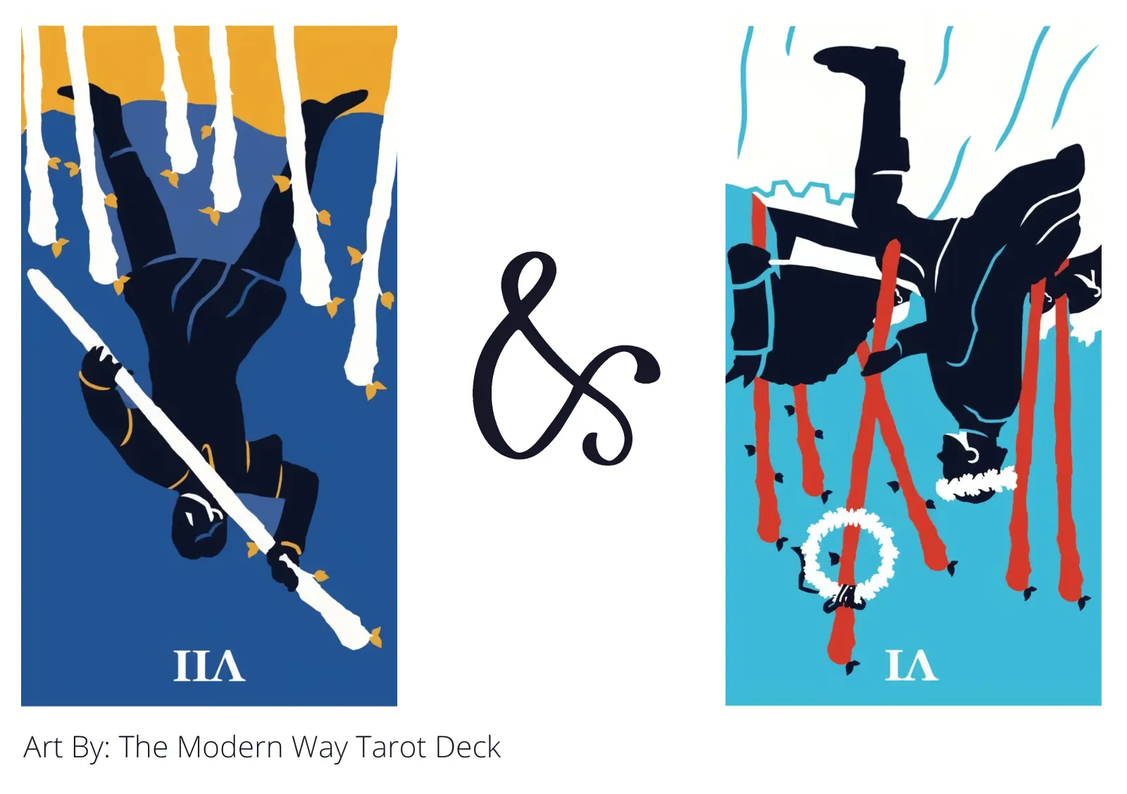 seven of wands reversed and six of wands reversed tarot cards together
