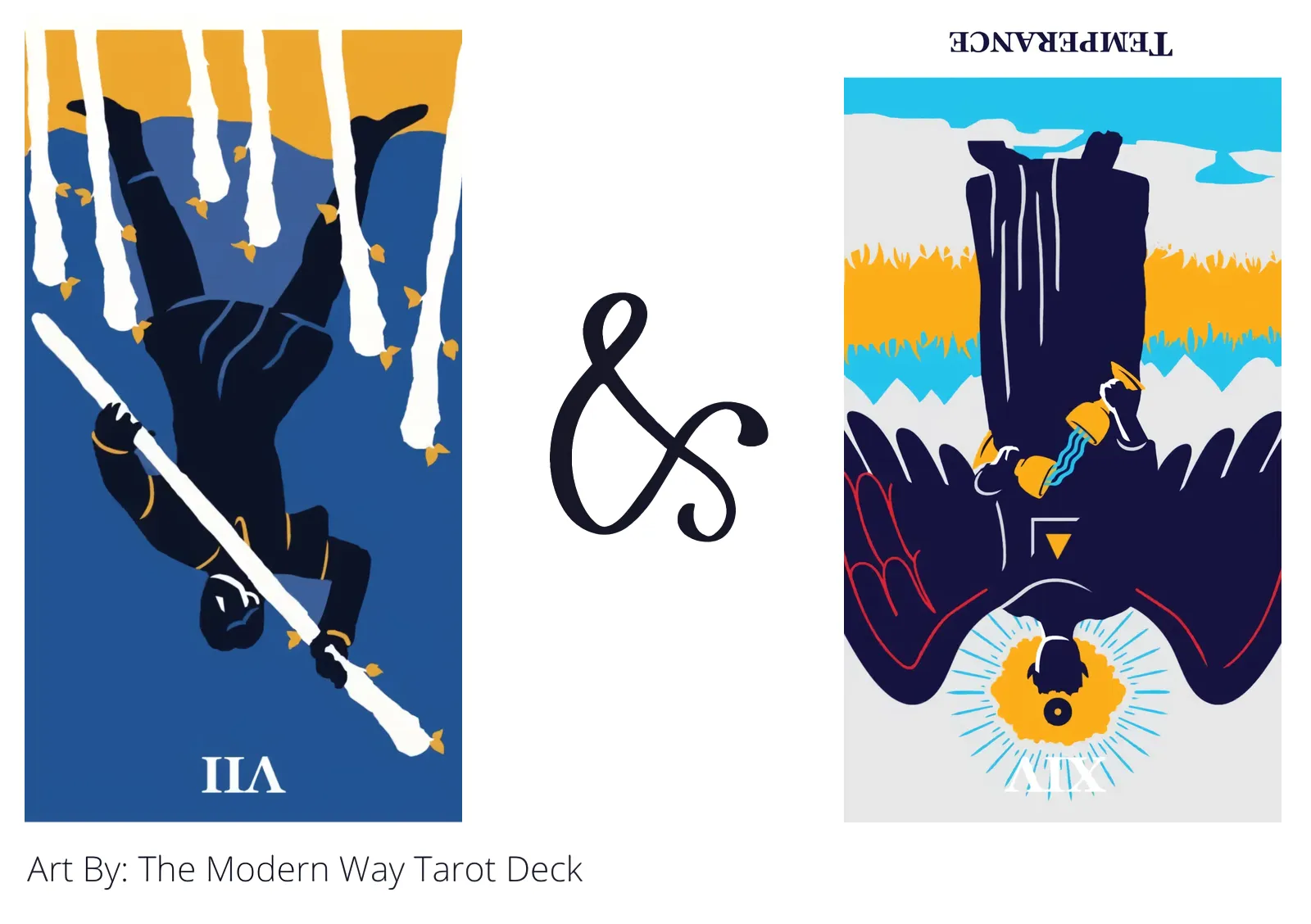seven of wands reversed and temperance reversed tarot cards together